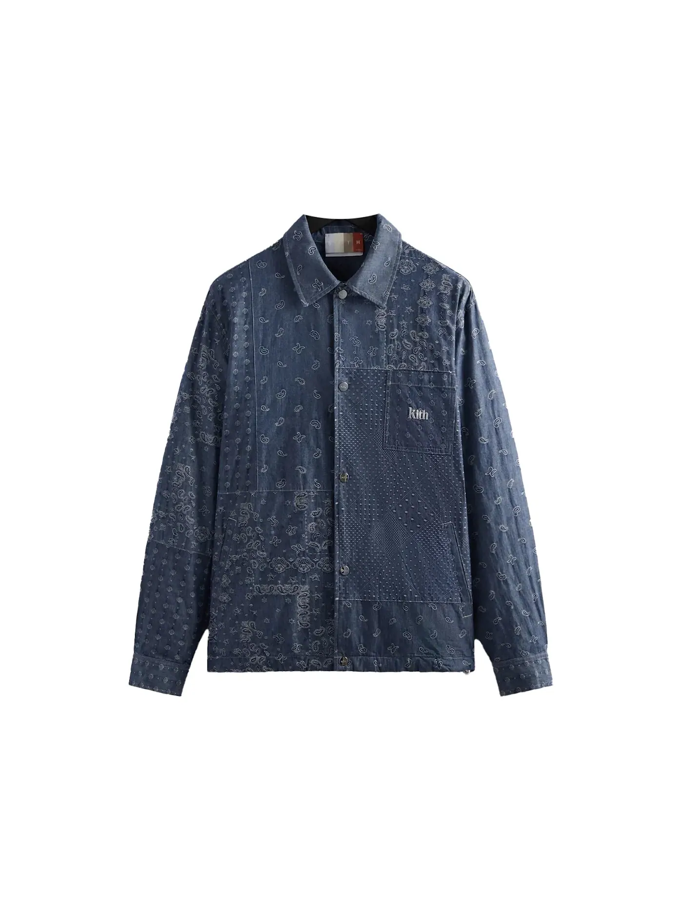 Мужская куртка с жаккардовым узором Kith Japanese Patchwork Jacquard Coaches Jacket — изображение 1 из 2, светлый индиго