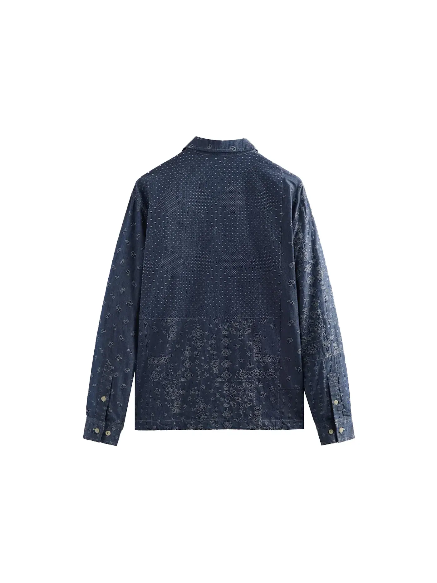 Мужская куртка с жаккардовым узором Kith Japanese Patchwork Jacquard Coaches Jacket — изображение 2 из 2, светлый индиго