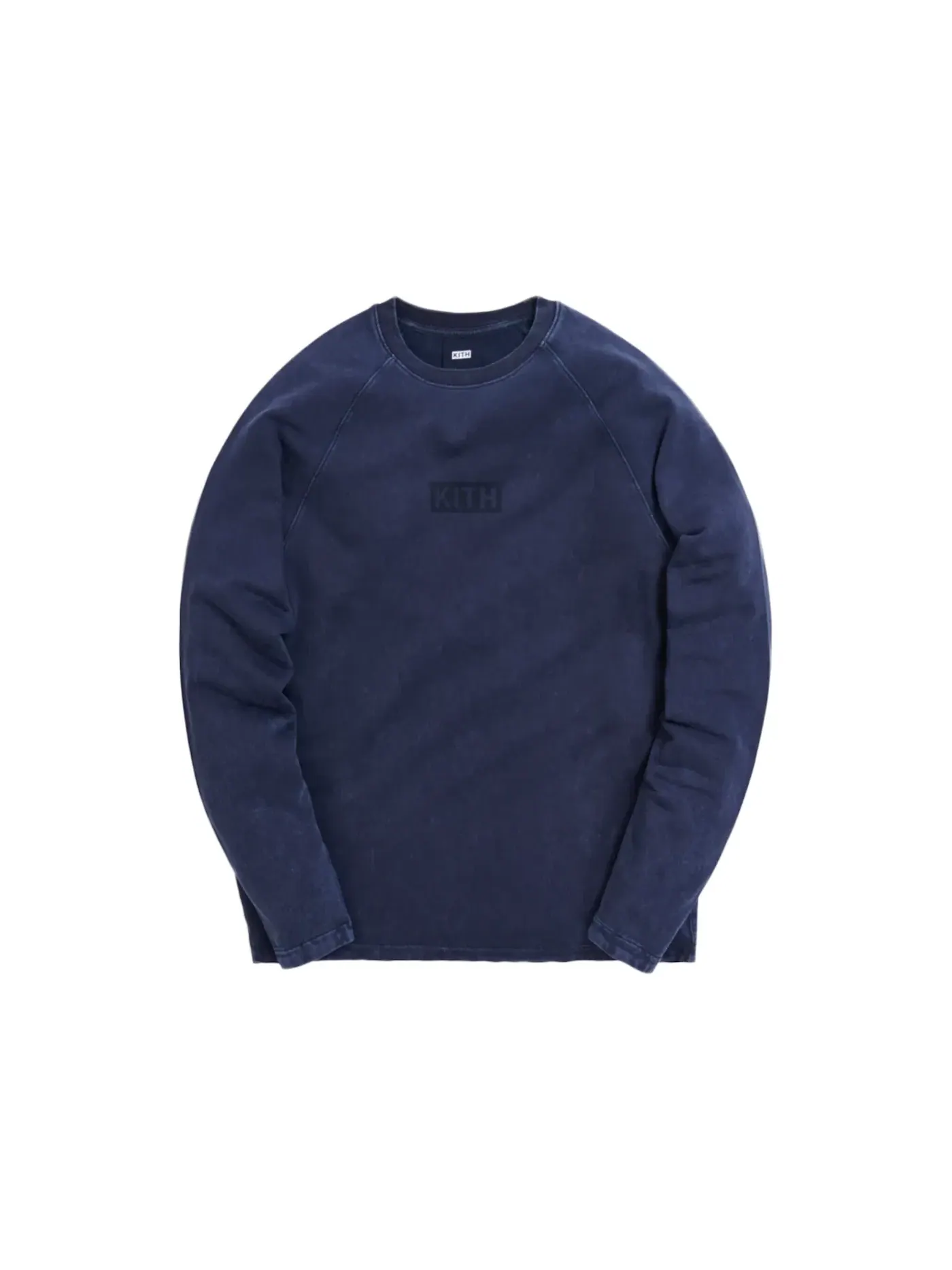 Мужская футболка с длинным рукавом из футера Kith Johnson Crystal Wash Baby Terry L/S Tee — изображение 1 из 1, темно-синий