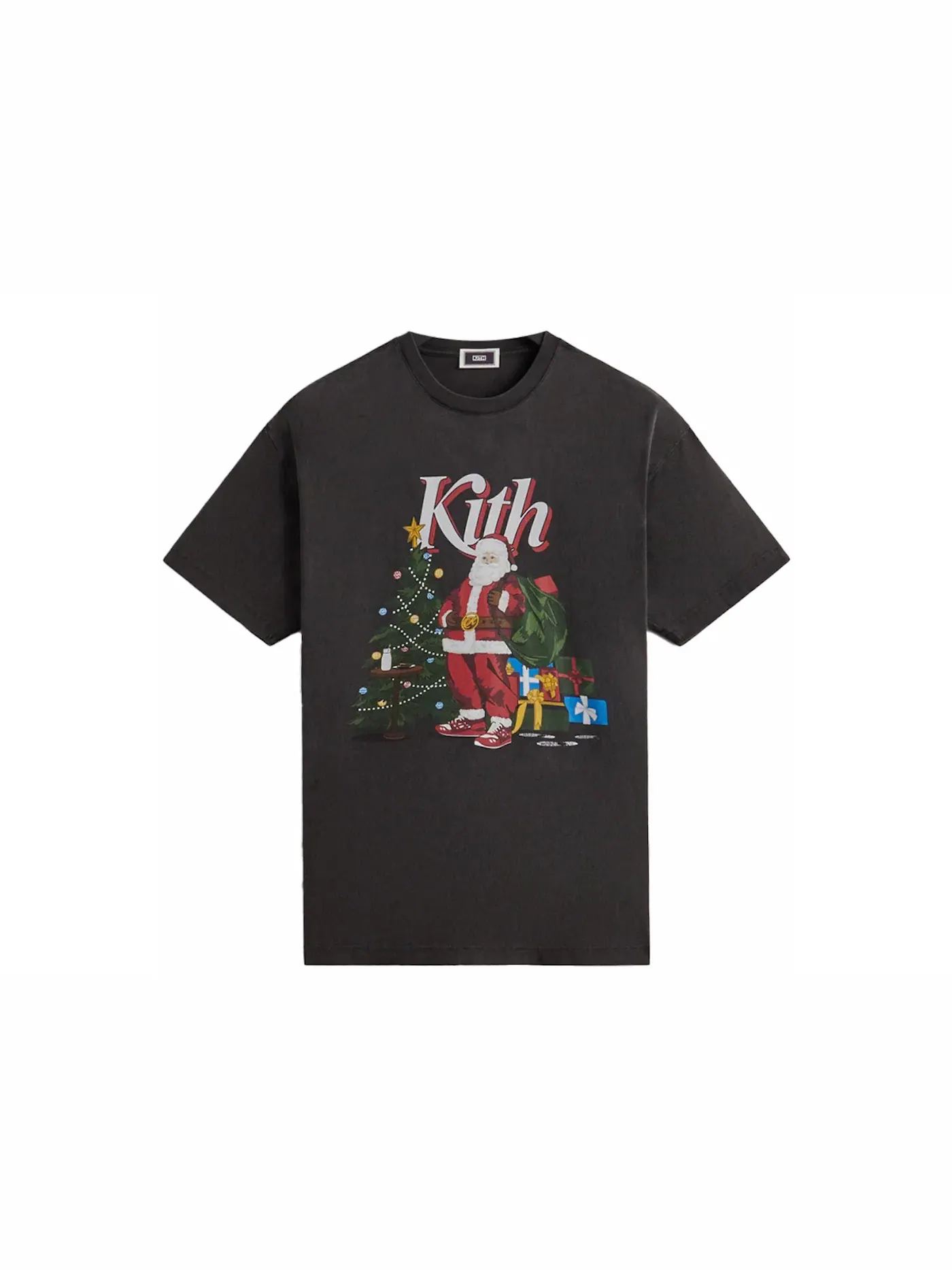 Мужская футболка с принтом Kithmas Santa Vintage Kith — изображение 1 из 2, черный