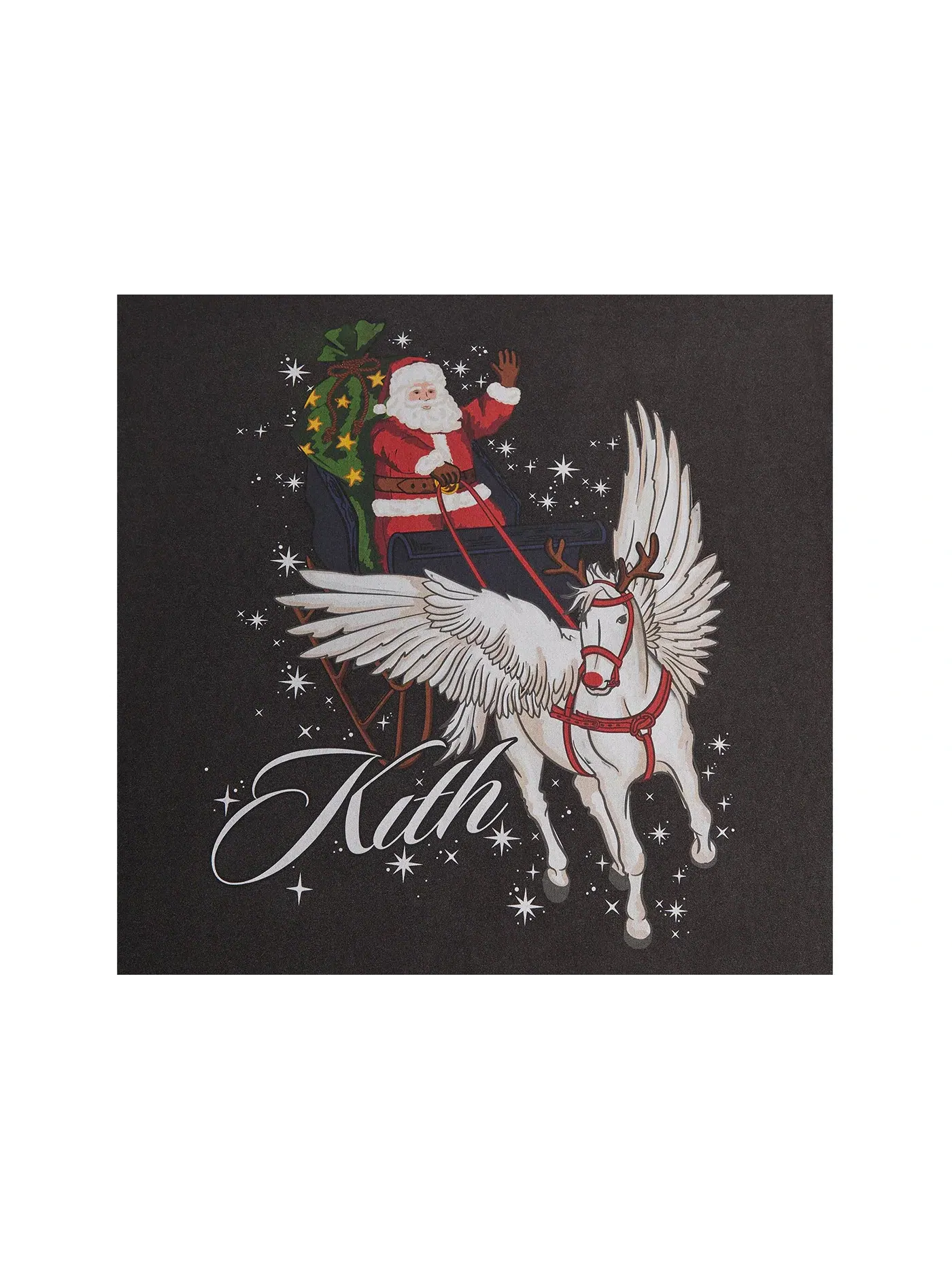 Мужская футболка с принтом Kithmas Sleigh Vintage Tee Kith — изображение 2 из 2, черный