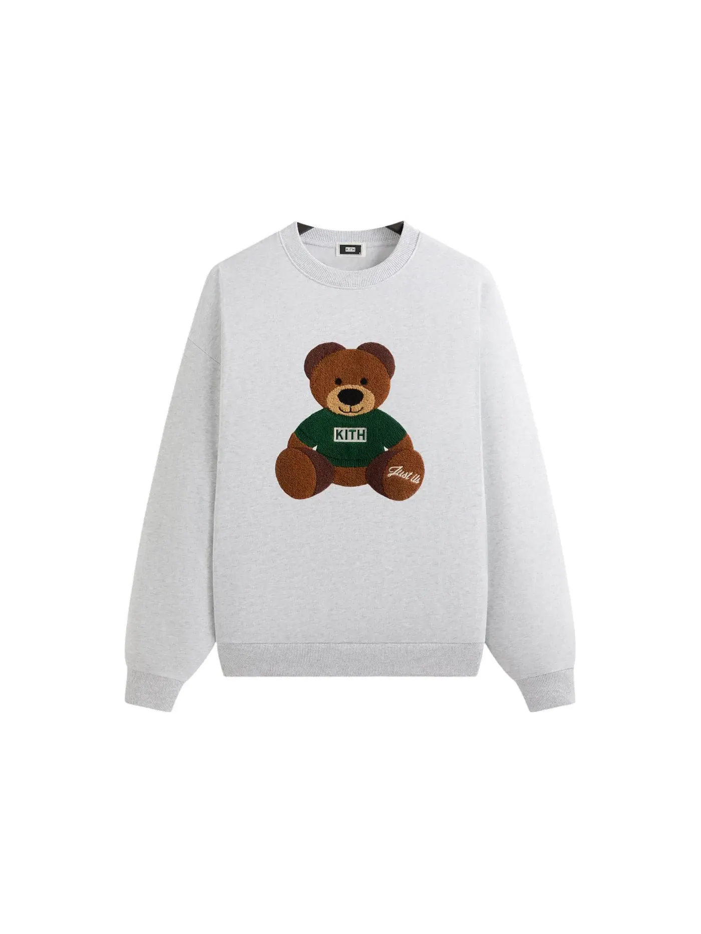 Мужской свитшот с принтом Kith Kithmas Teddy Nelson Crewneck — изображение 1 из 2, светлый серый