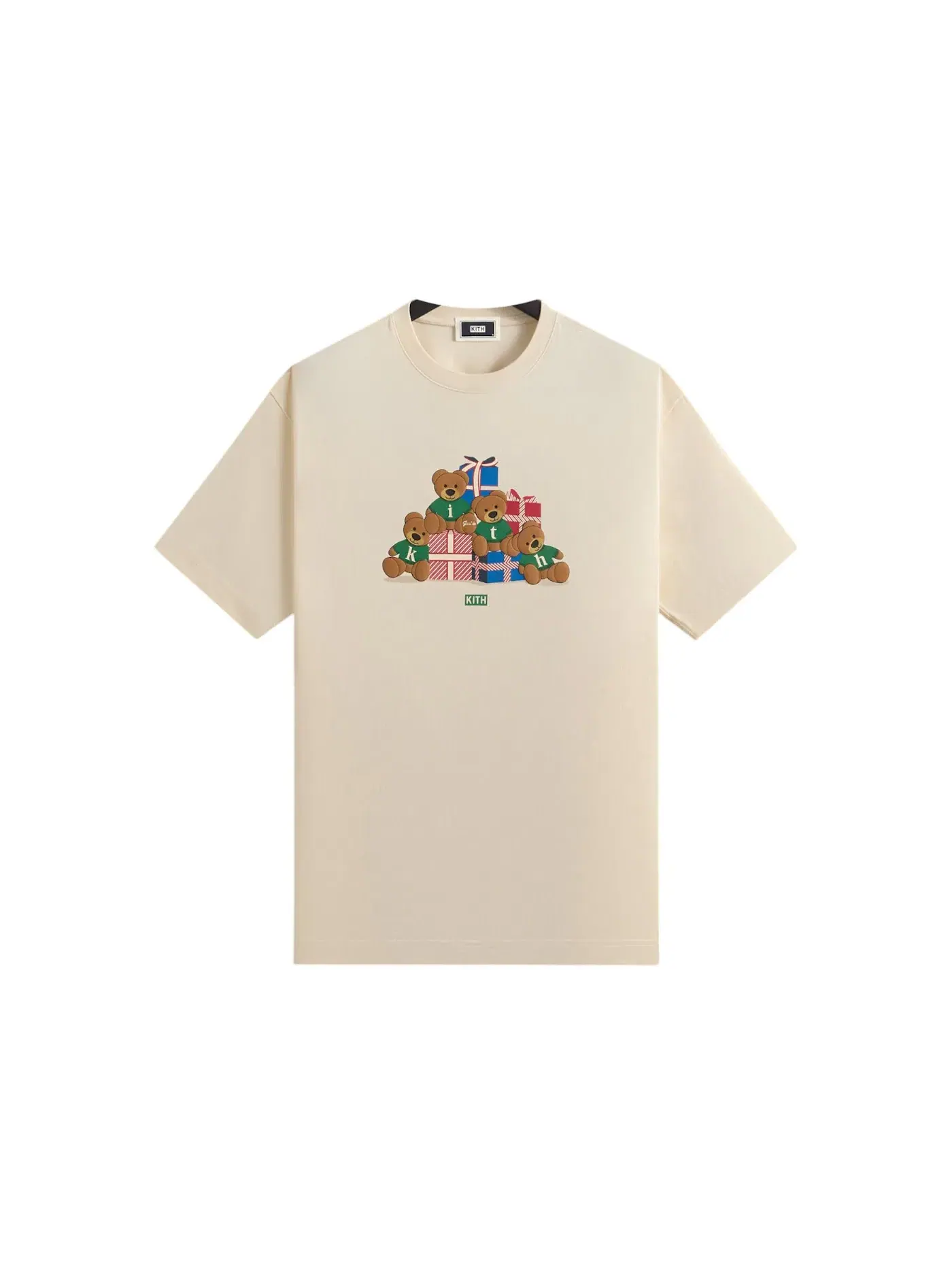 Мужская футболка с принтом Kith Kithmas Teddy Tee Sandrift — изображение 1 из 2
