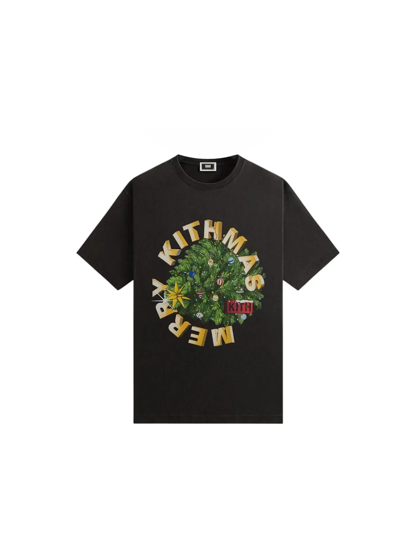 Мужская футболка с принтом Kithmas Tree Vintage Tee Kith — изображение 1 из 2, черный