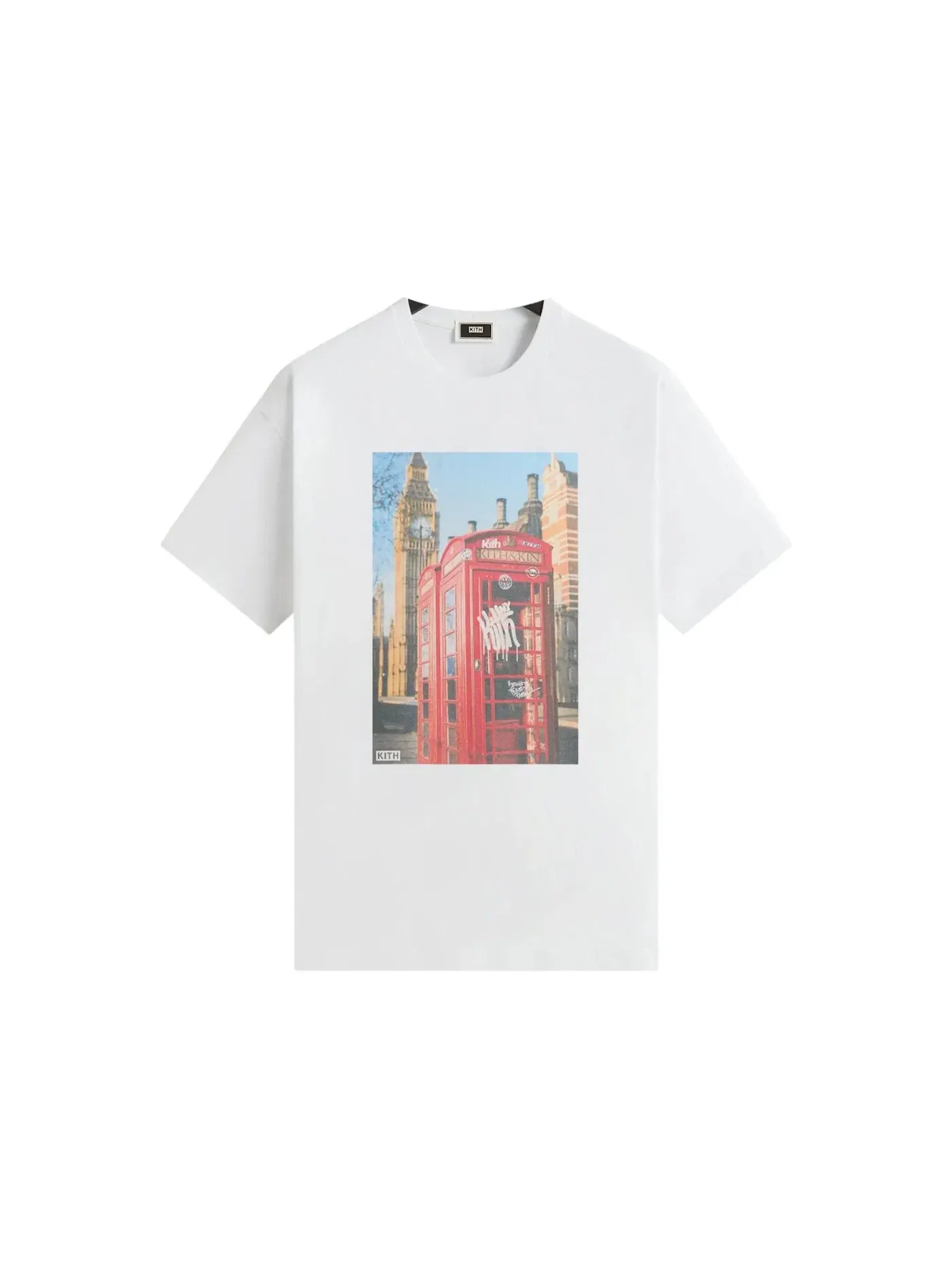 Мужская футболка с принтом Kith London Graffiti Booth Tee — изображение 1 из 2, белый