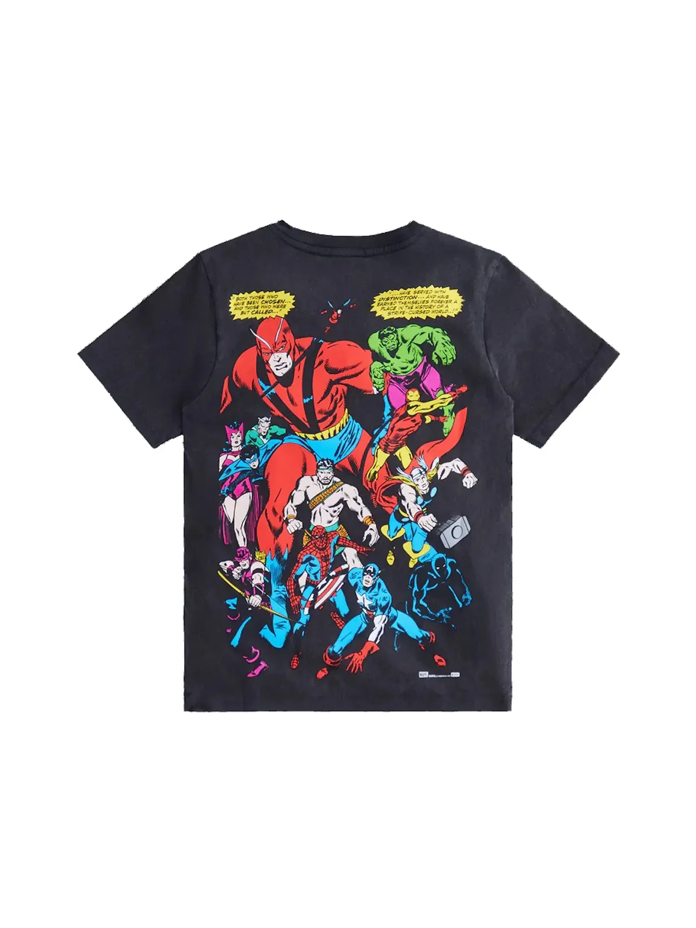 Детская футболка с принтом Kith Marvel Kids Spider-Man Allies Vintage Tee — изображение 2 из 2, черный