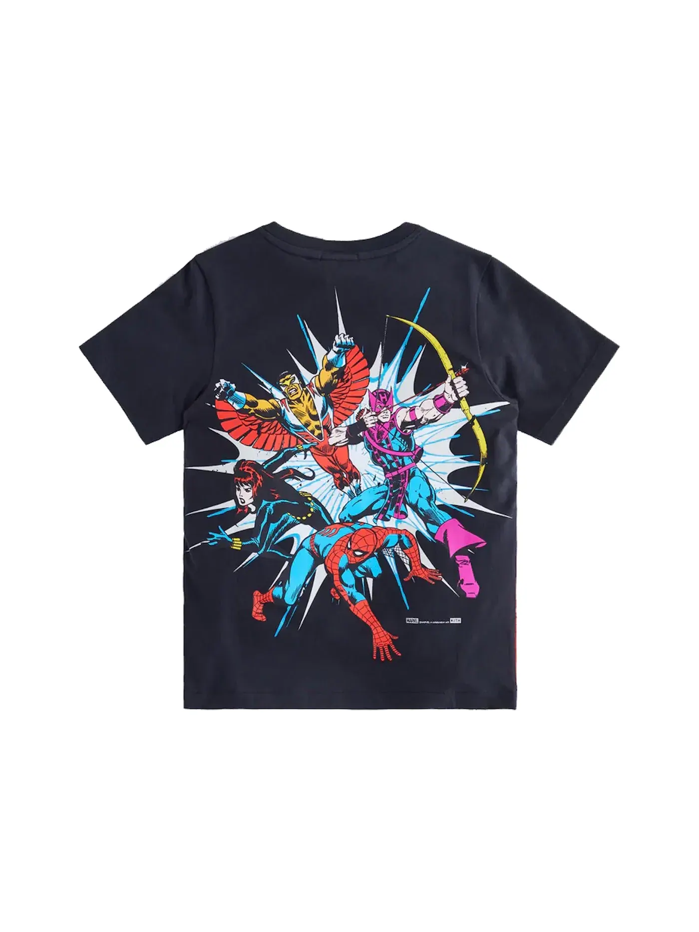 Детская футболка с принтом Kith Marvel Kids Spider-Man Avengers Classic Tee — изображение 2 из 2, черный