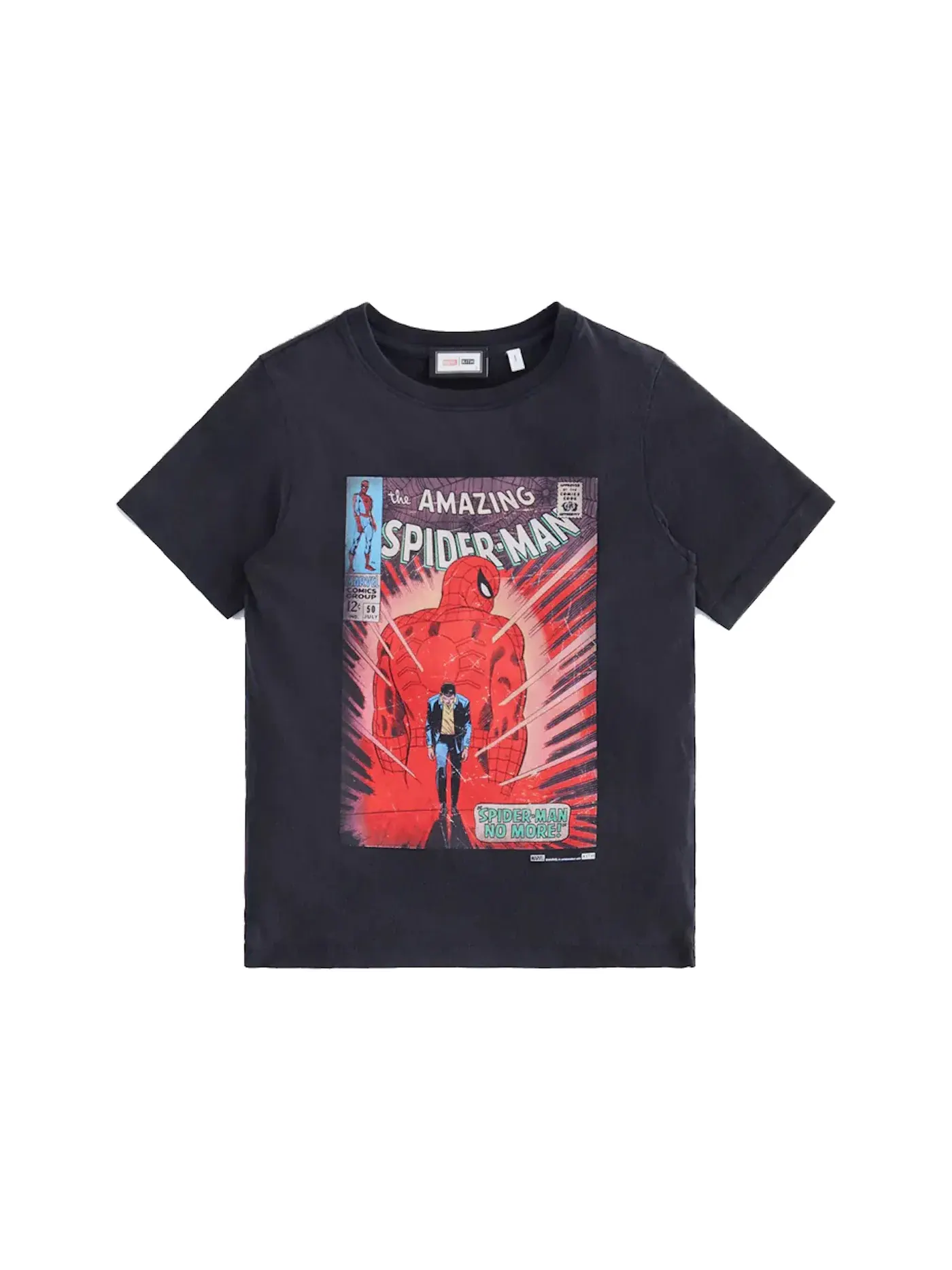 Детская футболка с принтом Marvel Kids Spider-Man No More Vintage Tee Kith — изображение 1 из 2, черный