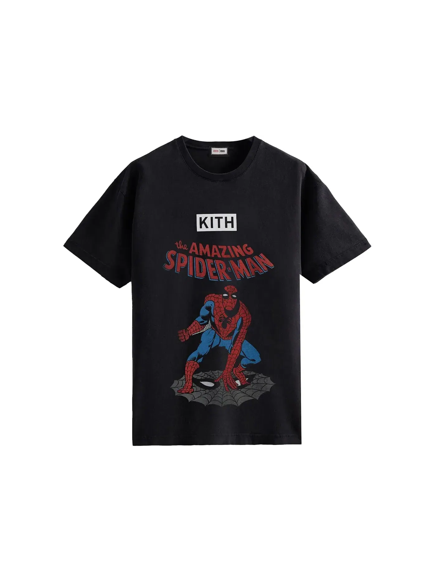 Мужская футболка с принтом Kith Marvel Spider-Man Allies Vintage Tee — изображение 1 из 2, черный