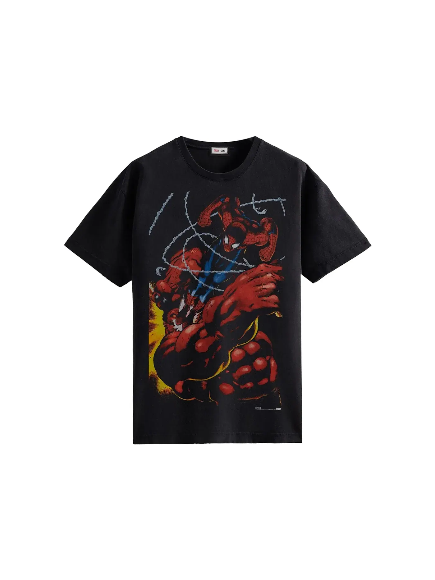 Мужская футболка с принтом Marvel Spider-Man Red Hulk Vintage Tee Kith — изображение 1 из 2, черный