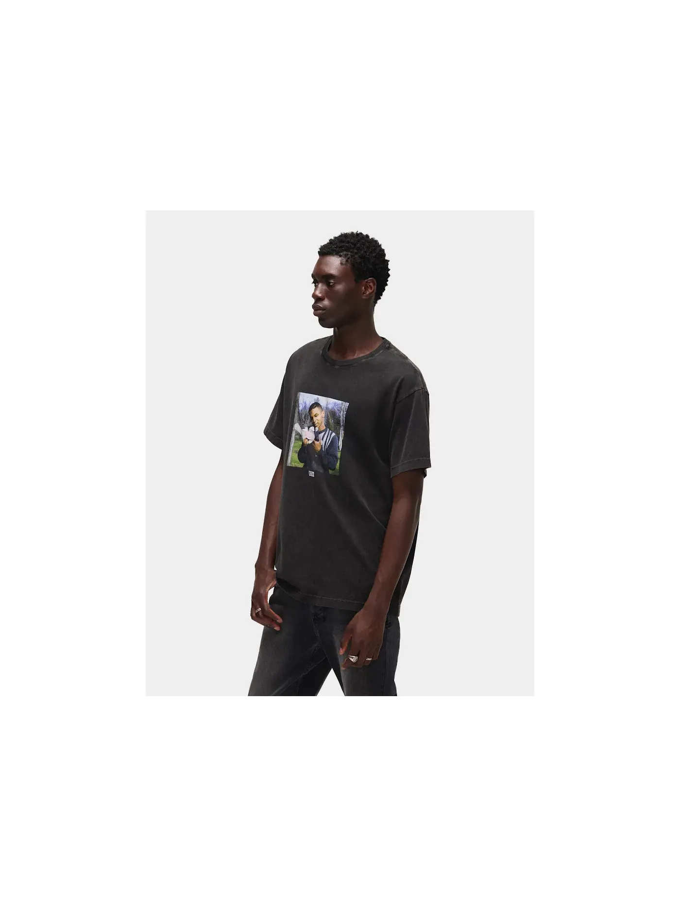 Мужская футболка с принтом Kith Mike Tyson Vintage Tee Black — изображение 3 из 5, черный