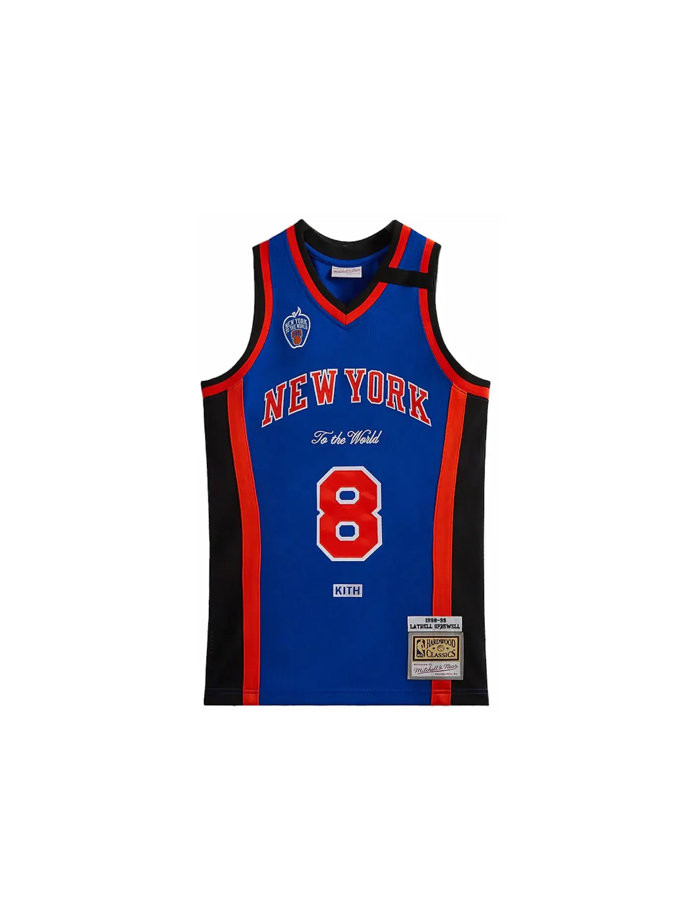 Мужская джерси Kith Mitchell & Ness New York Knicks Latrell Sprewell — изображение 1 из 2, синий/оранжевый