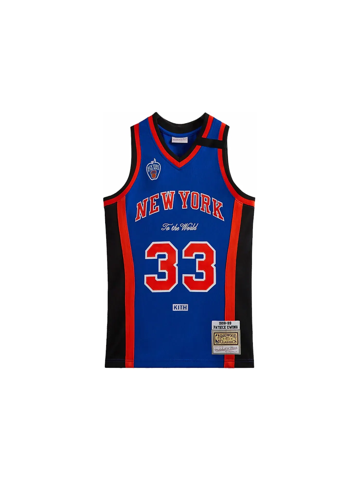 Мужская баскетбольная джерси Patrick Ewing Jersey Kith — изображение 1 из 2, синий/оранжевый