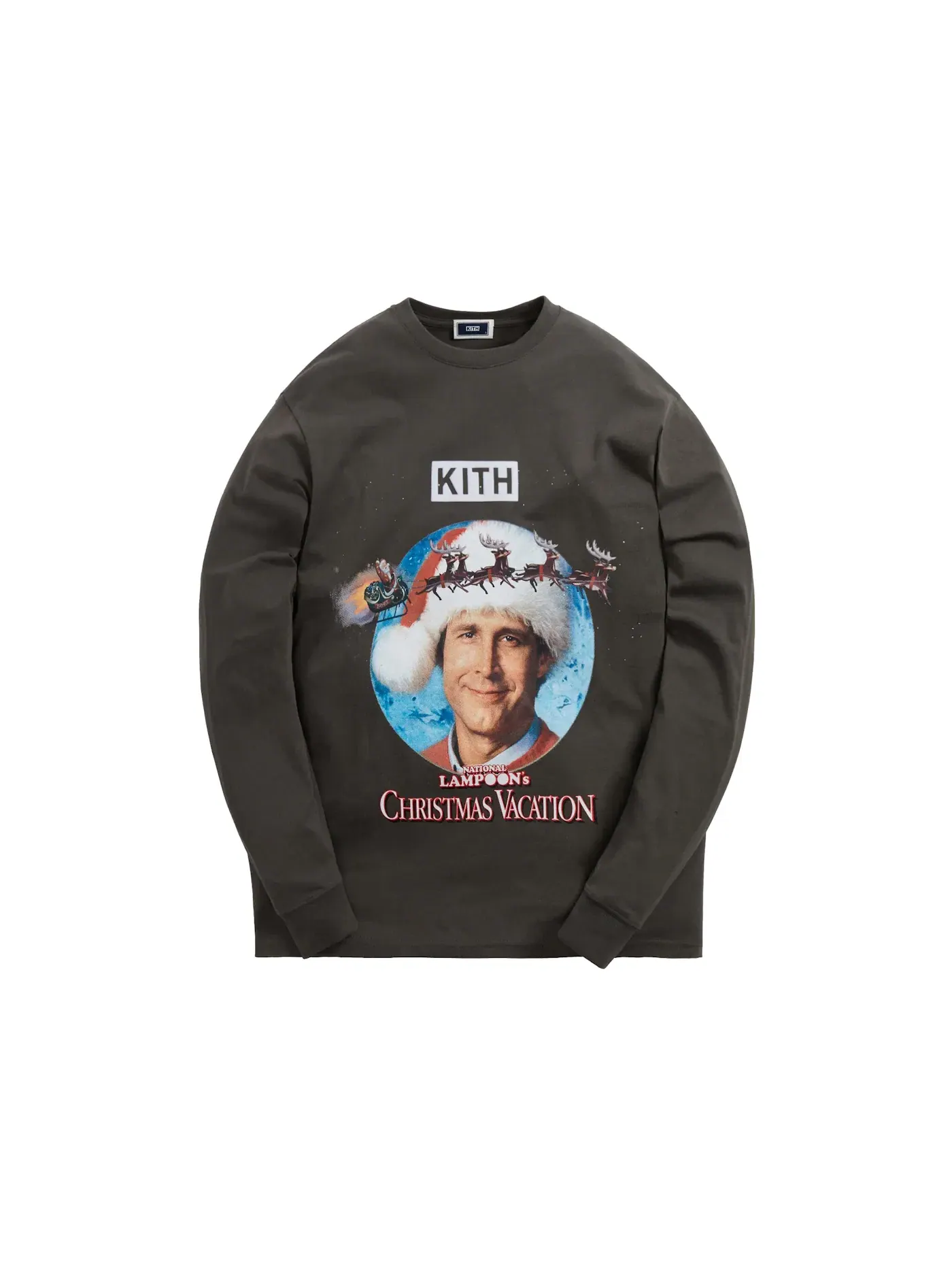 Мужская футболка с длинным рукавом с принтом Kith National Lampoon Christmas L/S Tee — изображение 1 из 2, серый