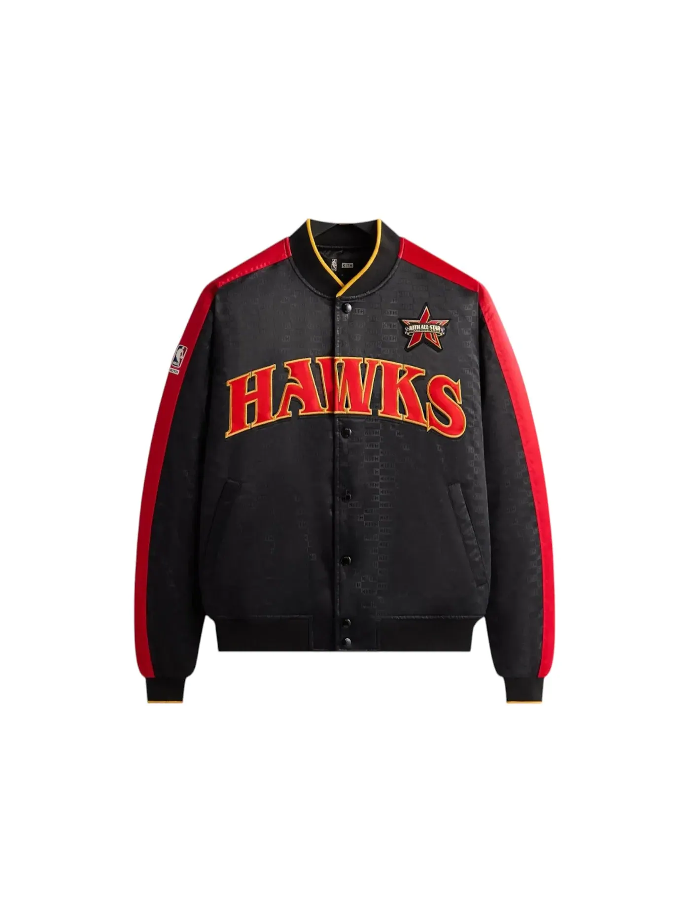 Мужская куртка-бомбер с принтом NBA All-Star Atlanta Hawks Kith — изображение 1 из 2, черный