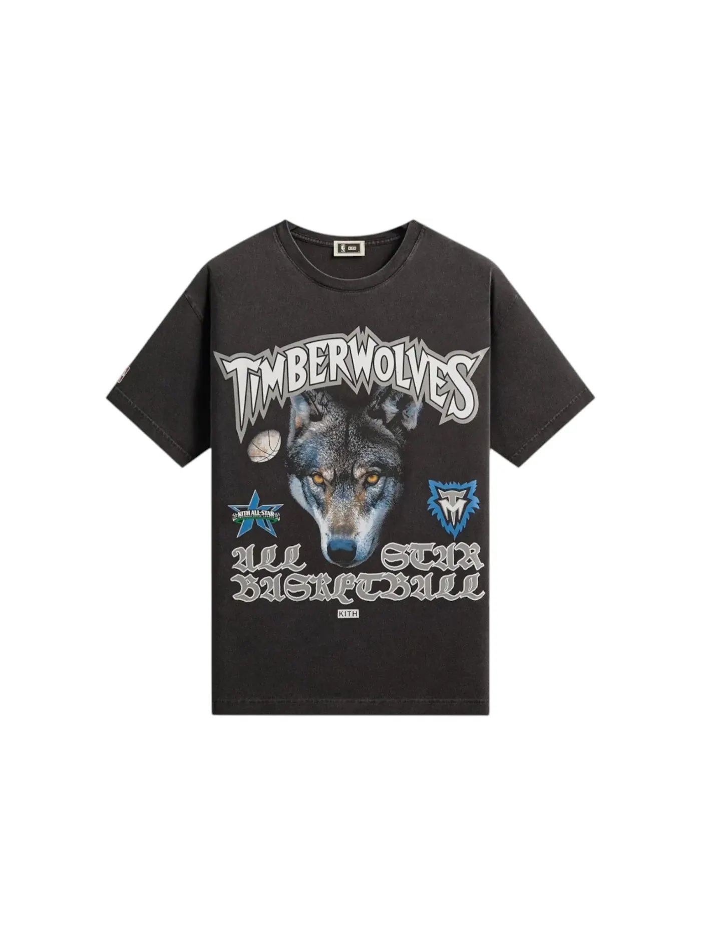 Мужская футболка с принтом Kith NBA All-Star Minnesota Timberwolves Vintage Tee — изображение 1 из 2, черный