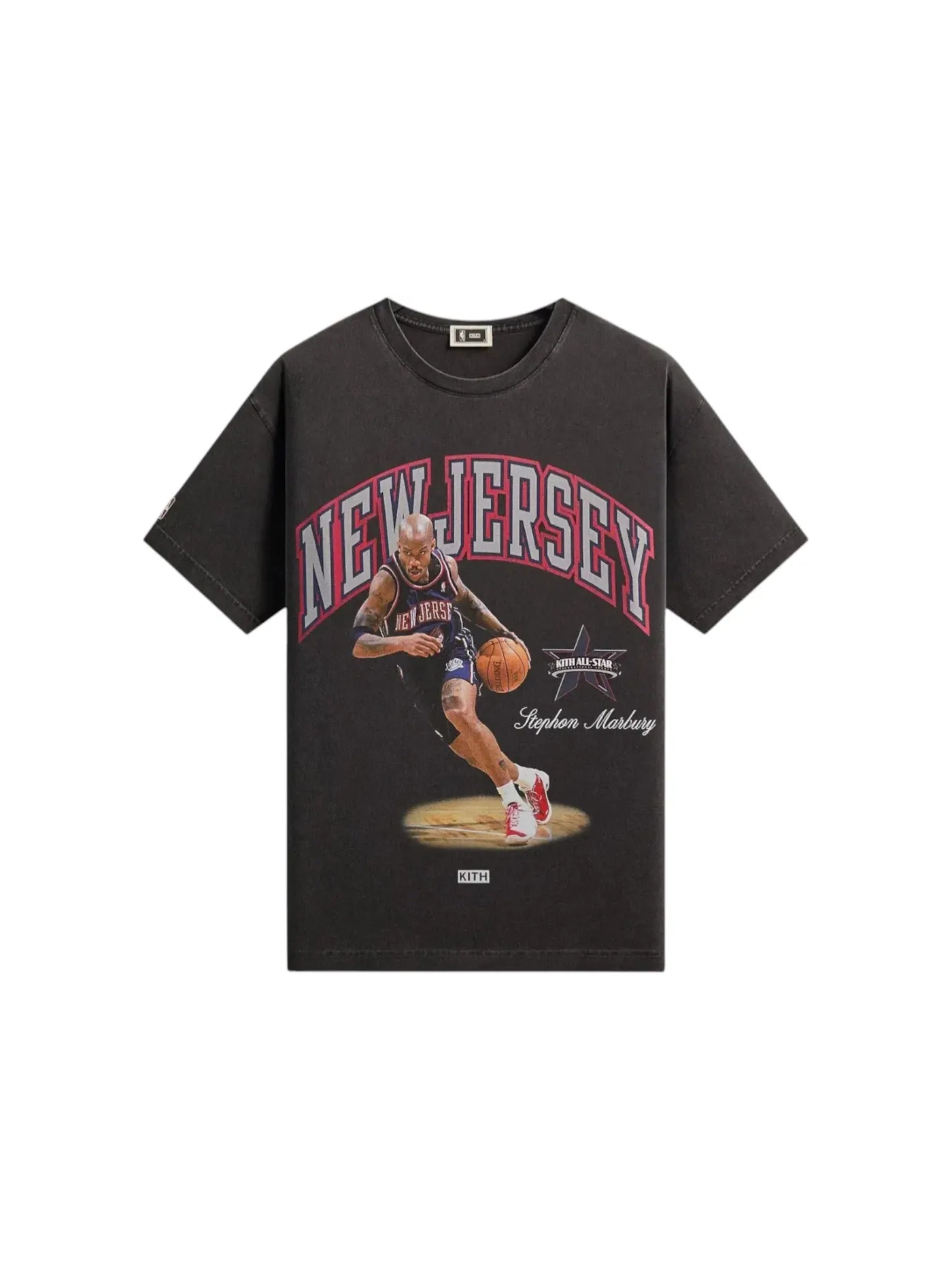 Мужская футболка с принтом Kith NBA All-Star New Jersey Nets Stephon Marbury Vintage Tee — изображение 1 из 2, черный