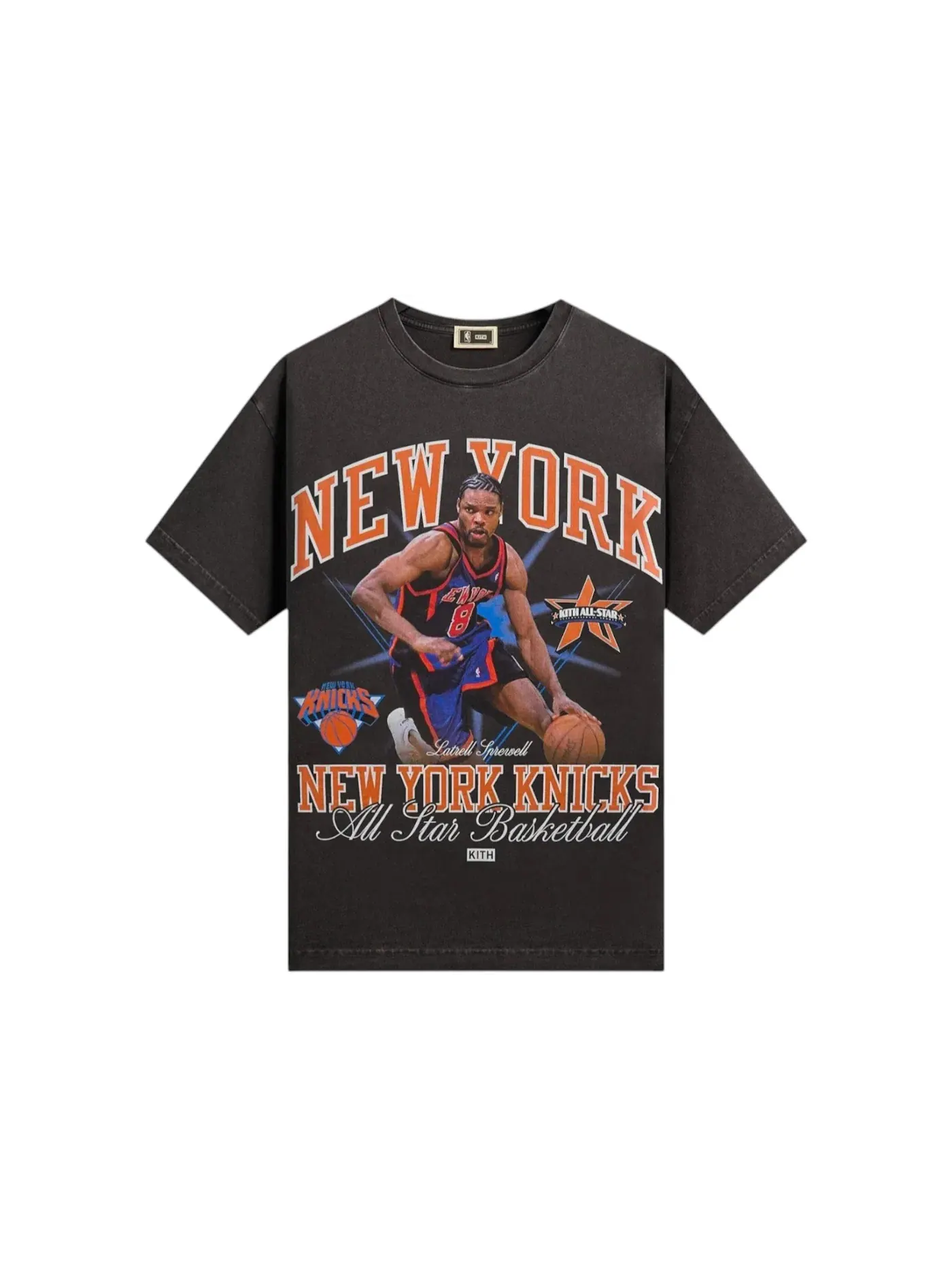 Мужская футболка с принтом Kith NBA All-Star New York Knicks Latrell Sprewell Vintage Tee — изображение 1 из 2, черный