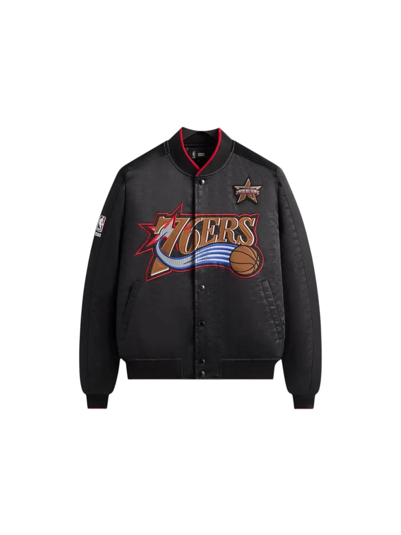 Мужская куртка-бомбер Kith NBA All-Star Philadelphia 76ers — изображение 1 из 2, черный