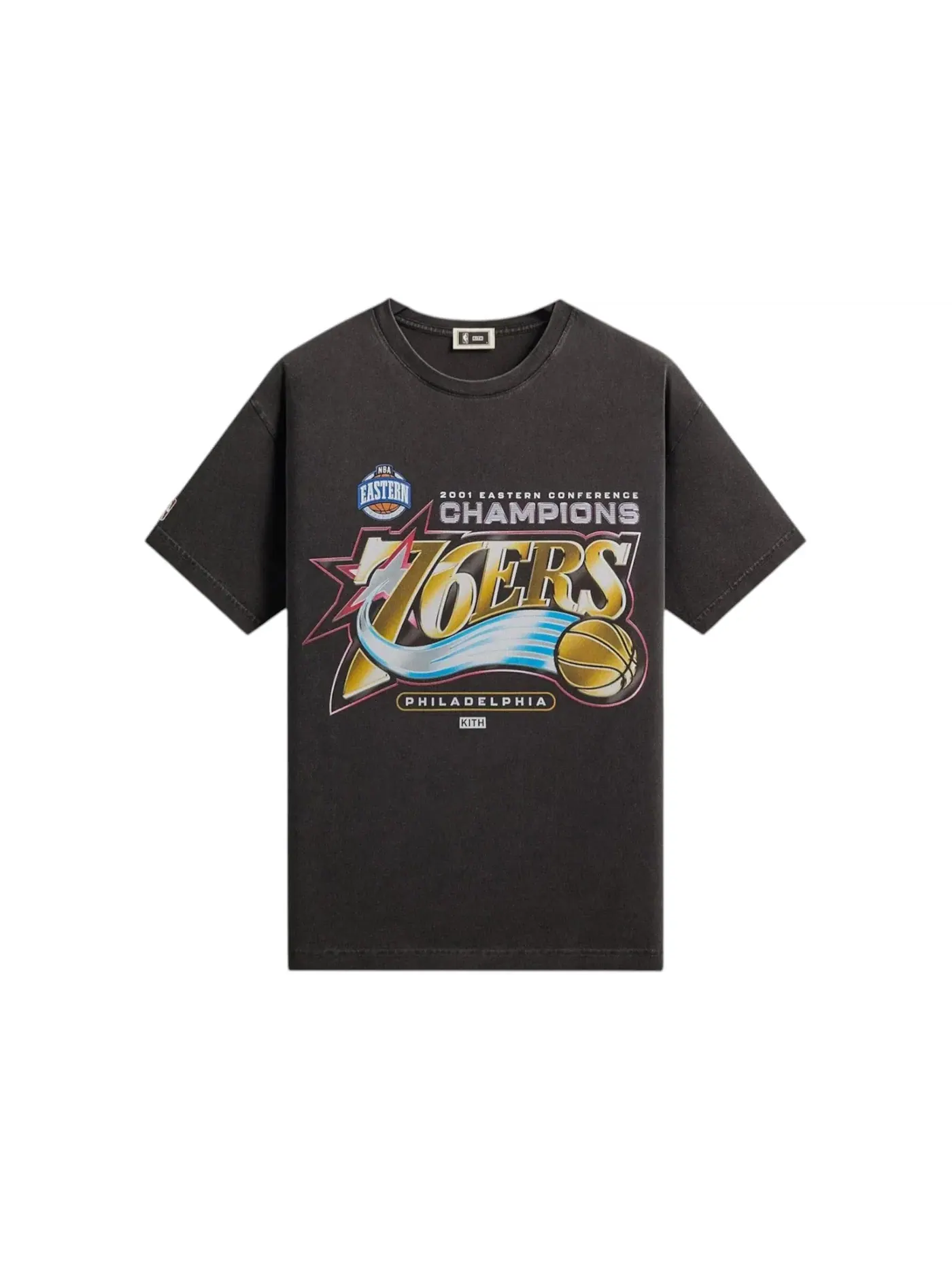 Мужская футболка с принтом Kith NBA All-Star Philadelphia 76ers Vintage Tee — изображение 1 из 2, черный