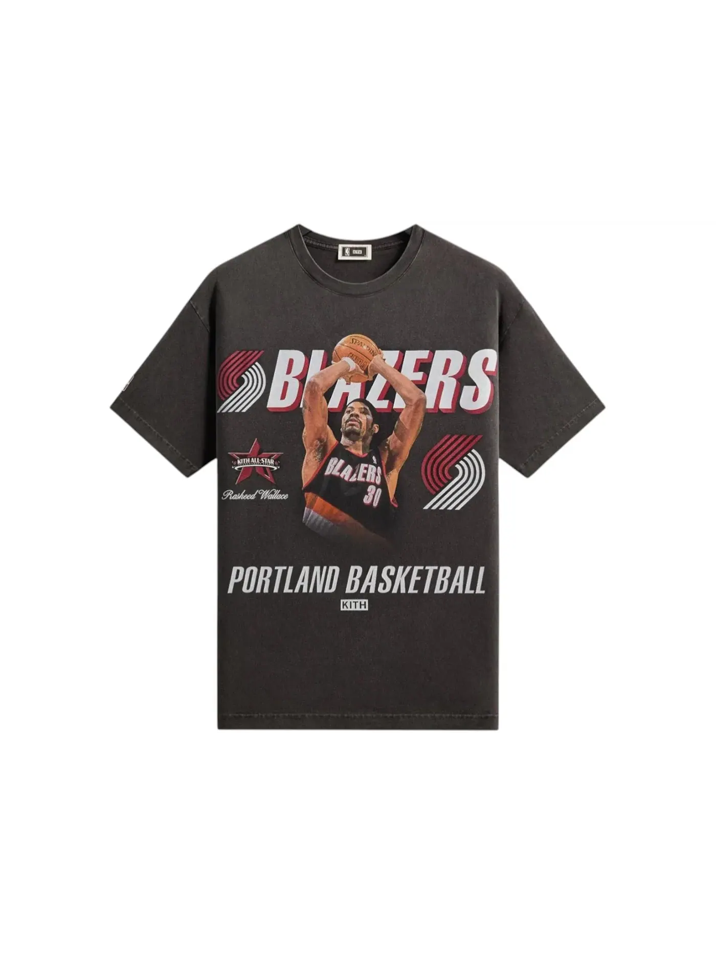 Мужская футболка с принтом Kith NBA All-Star Portland Trail Blazers Rasheed Wallace Tee — изображение 1 из 2, черный