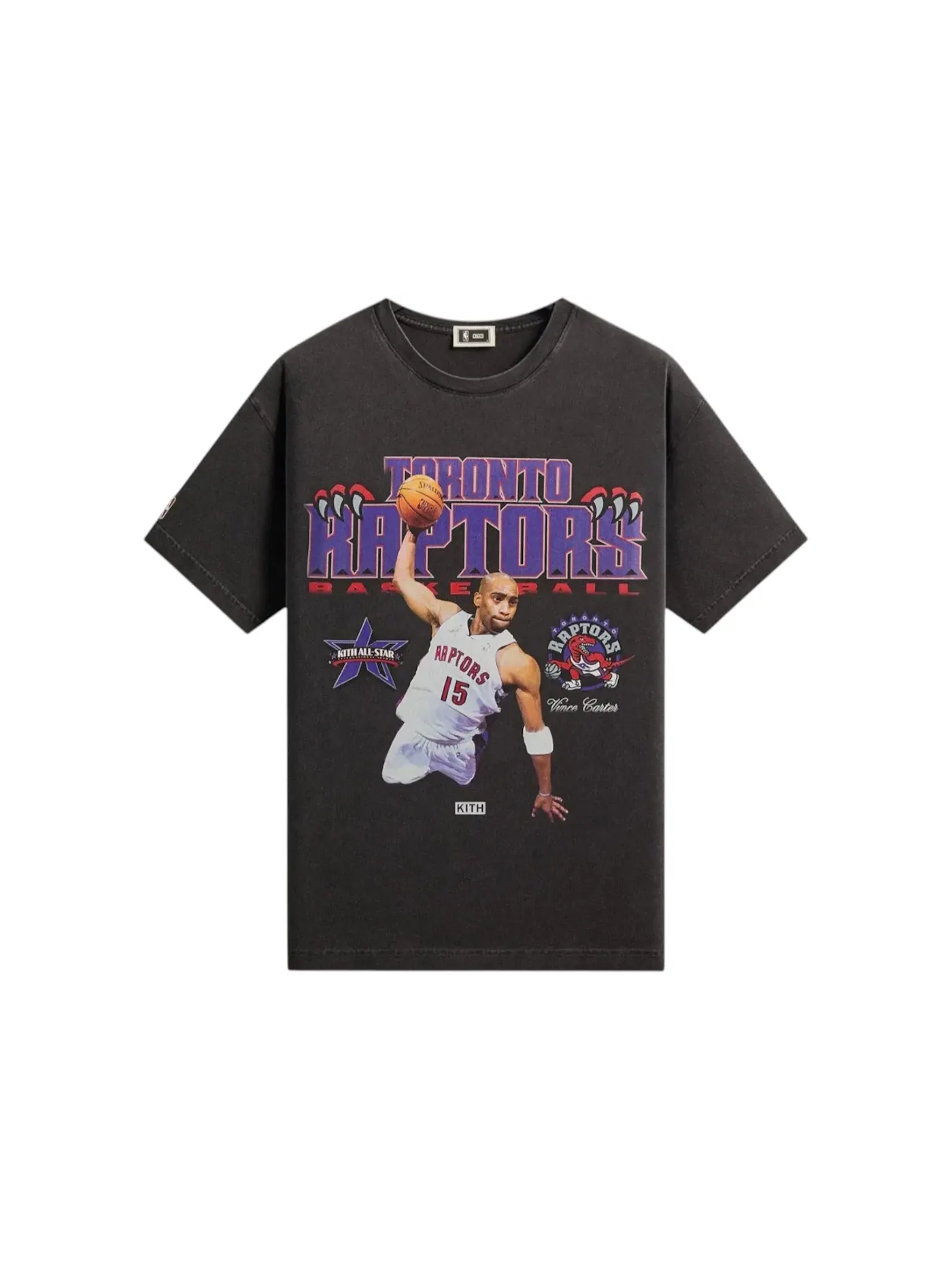 Мужская футболка с принтом Kith NBA All-Star Toronto Raptors Vince Carter Vintage Tee — изображение 1 из 2, черный