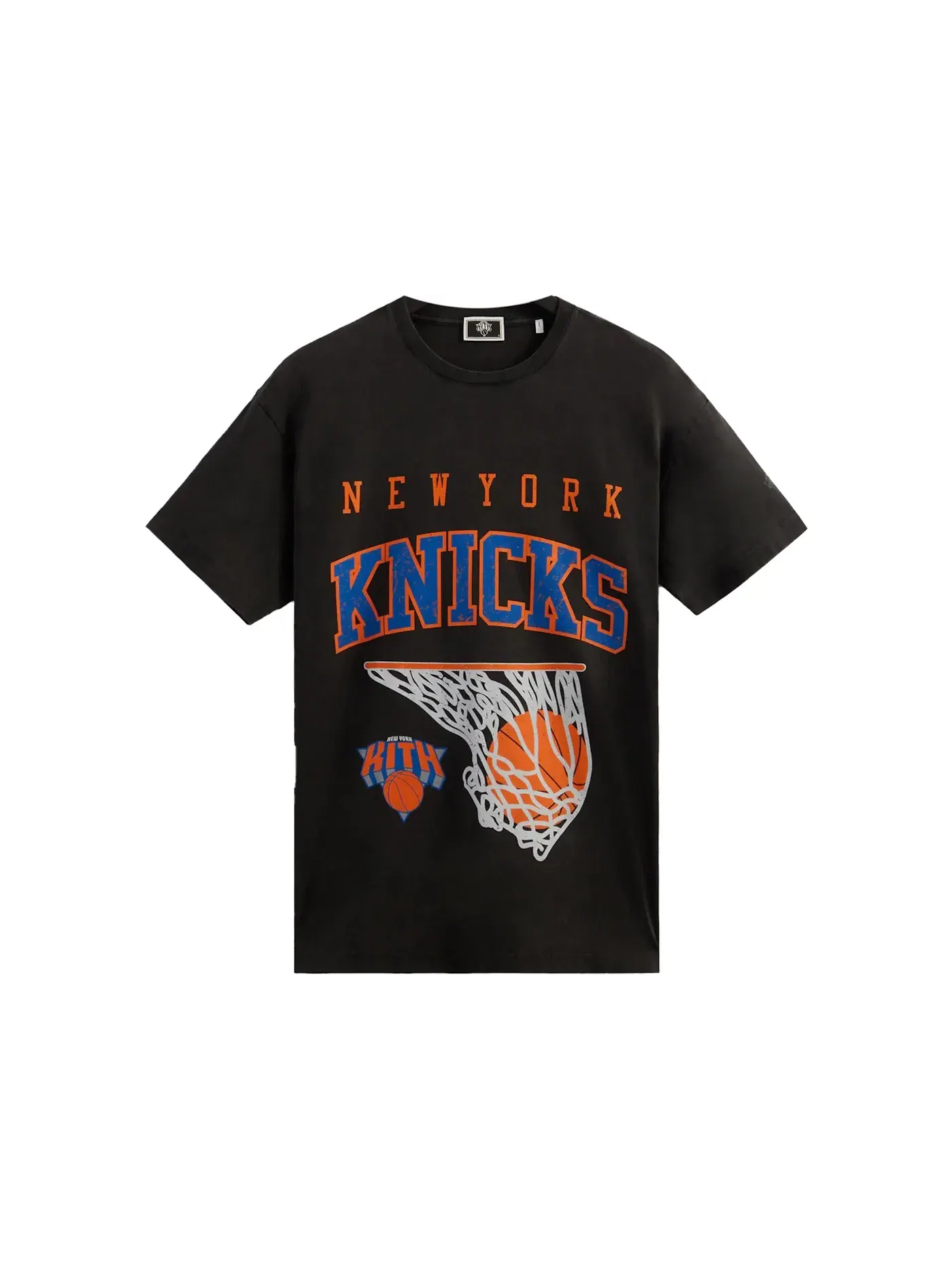 Мужская футболка с принтом Kith New York Knicks Basketball Vintage Tee — изображение 1 из 1, черный