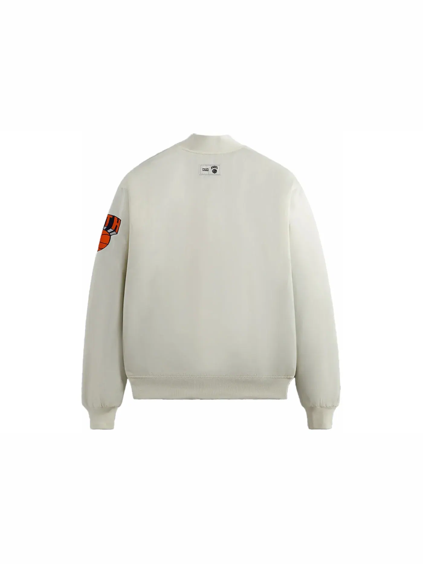 Мужская куртка-бомбер с принтом Kith New York Knicks Pinstripe Satin Bomber Jacket Silk, Silk — изображение 2 из 2