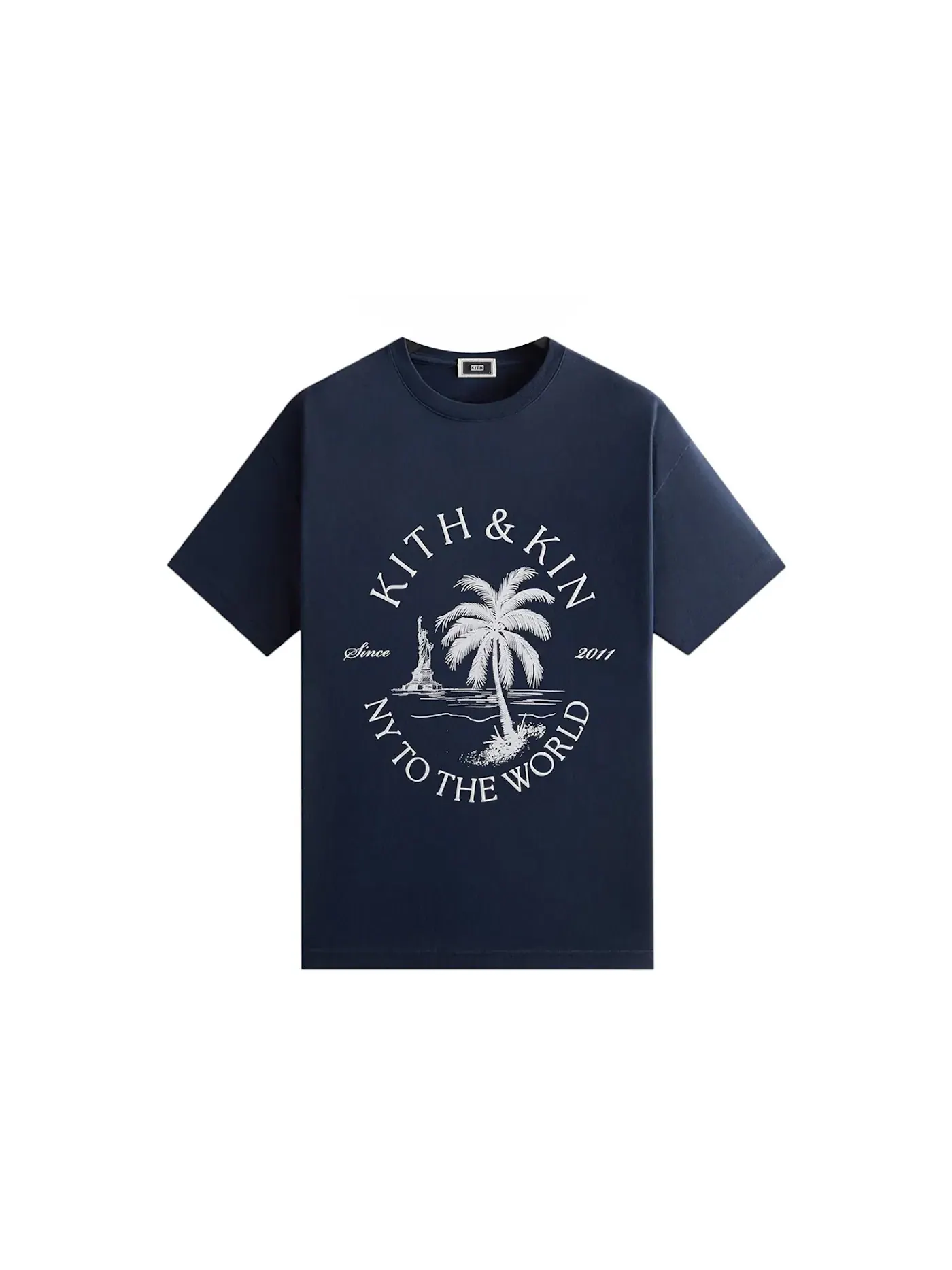 Мужская футболка с принтом Kith NY to the World Palm Pocket Tee Kith — изображение 1 из 2, ночной