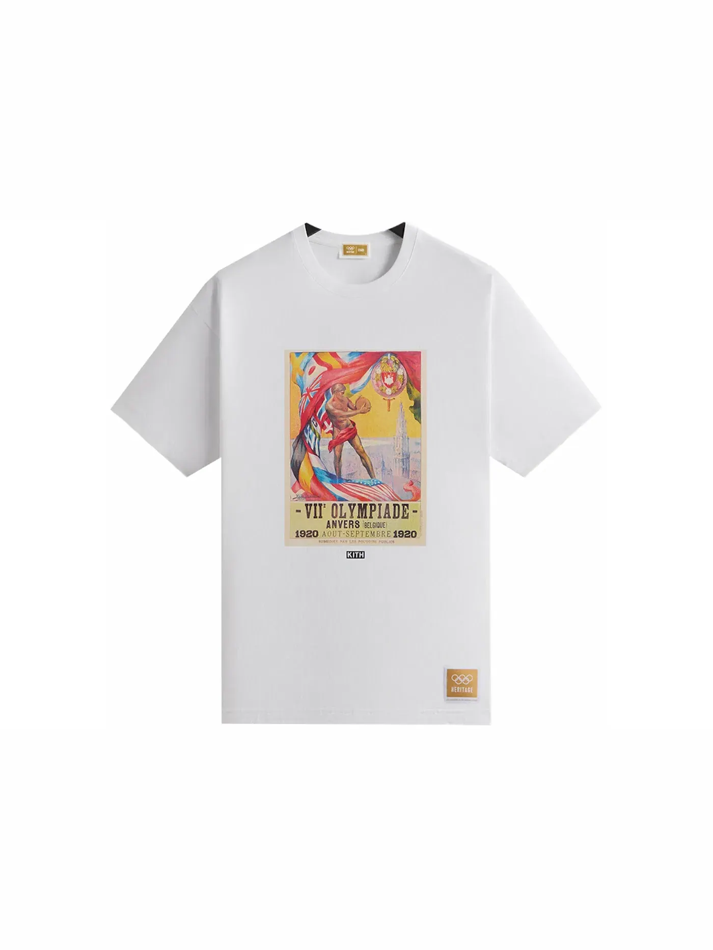 Мужская футболка с принтом Kith Olympics Heritage Antwerp 1920 Vintage Tee — изображение 1 из 3, белый