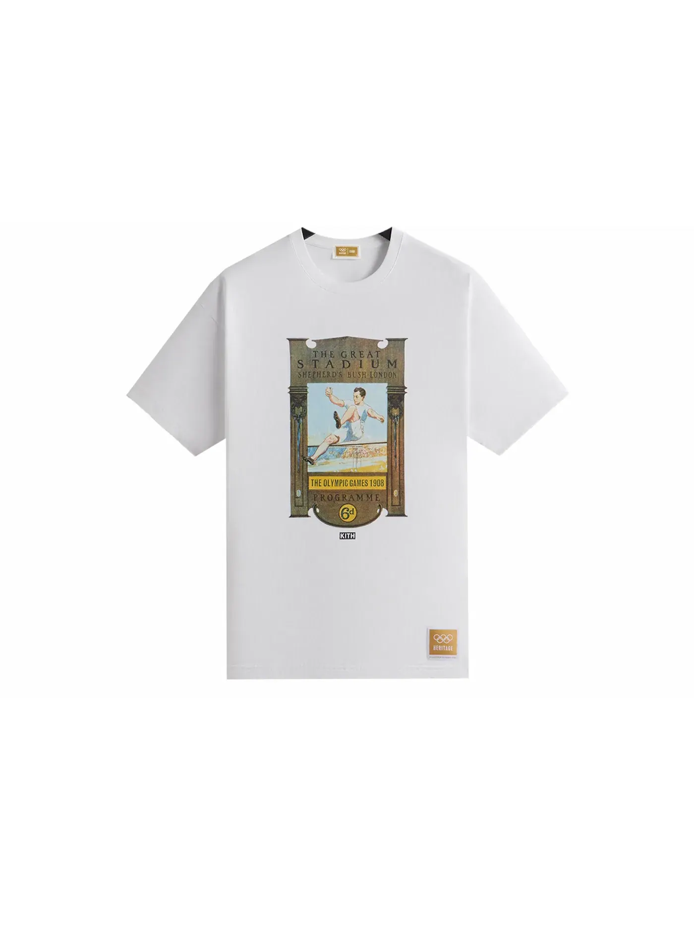 Мужская футболка с принтом Olympics Heritage London 1908 Vintage Tee Kith — изображение 1 из 3, белый