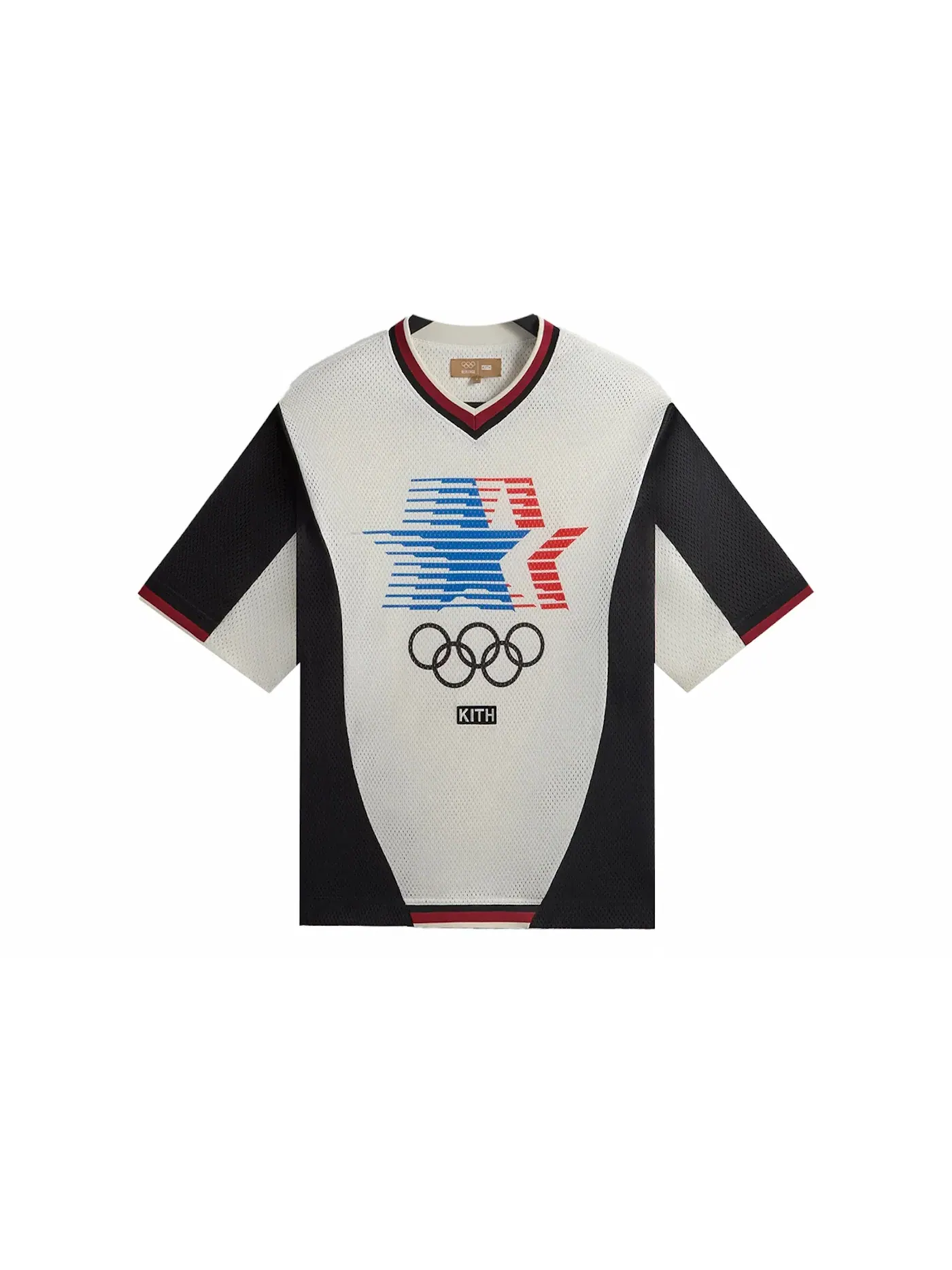 Мужская футболка с принтом Kith Olympics Heritage Mesh Darin Warm Up Shirt, Silk — изображение 1 из 2