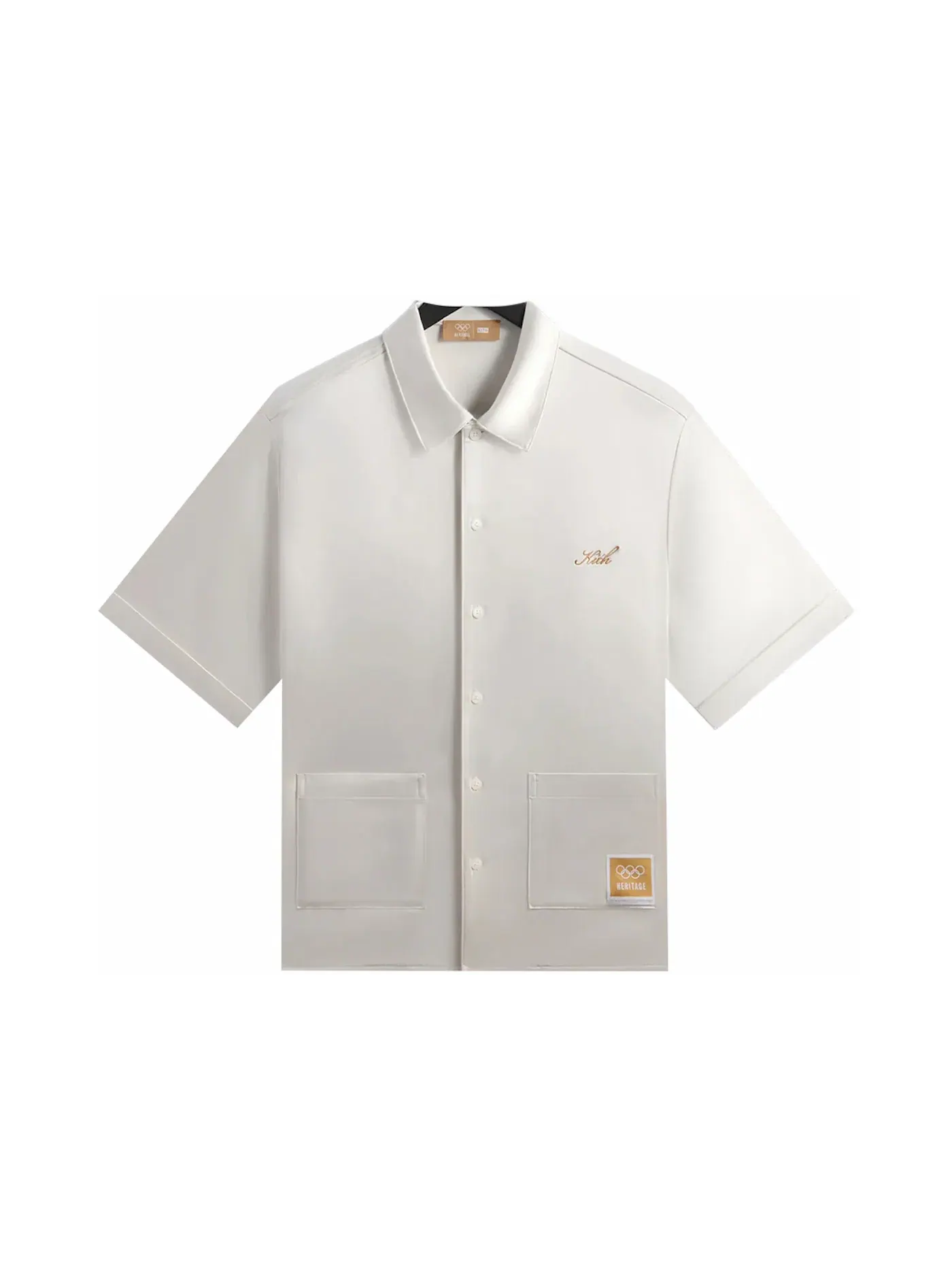 Мужская рубашка из сатина Kith Olympics Heritage Washed Satin Reade Shirt Sandrift, Sandrift — изображение 1 из 2