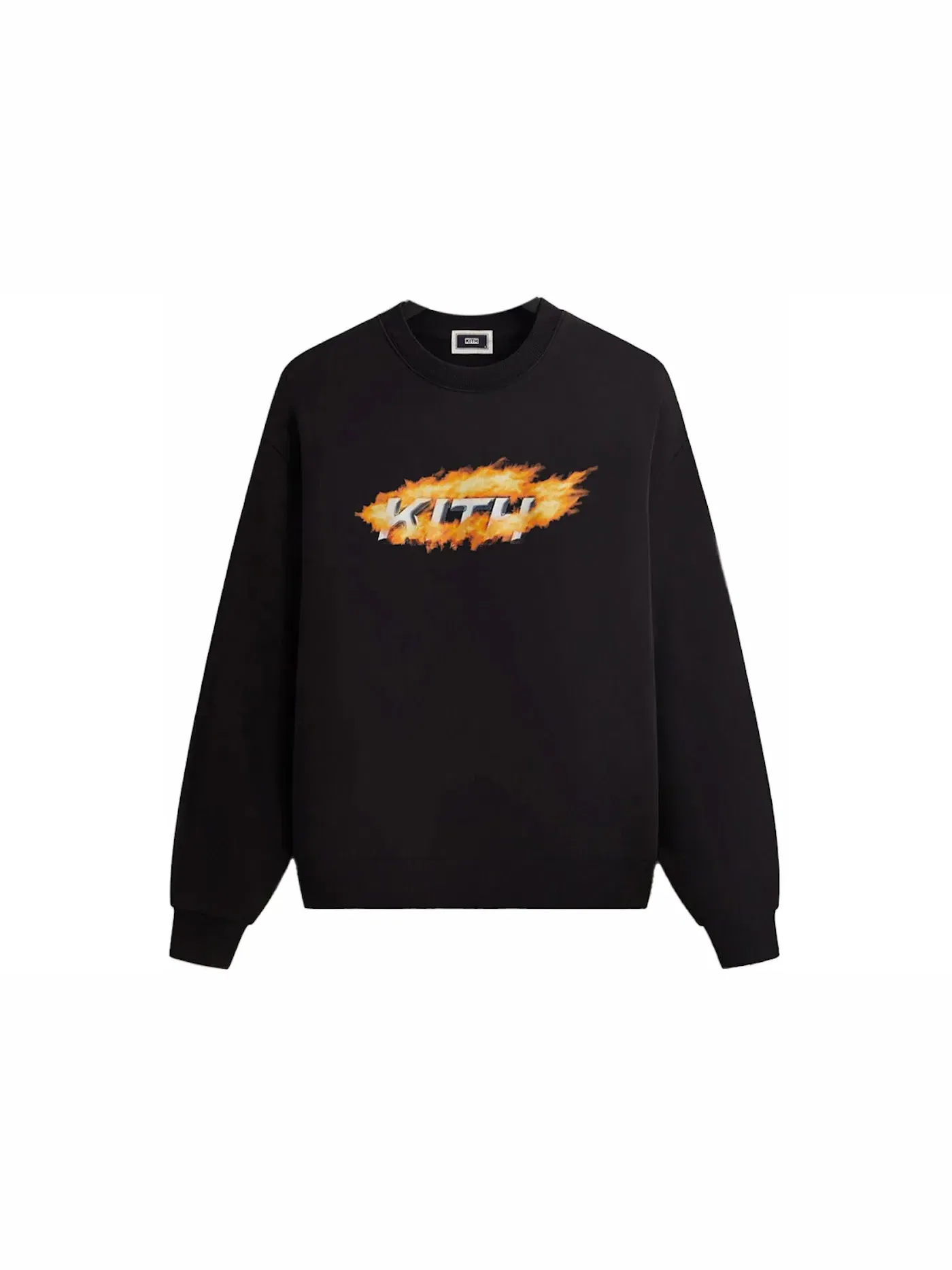 Мужской свитшот с принтом Kith Orbit Flame Vintage Nelson Crewneck Black — изображение 1 из 2