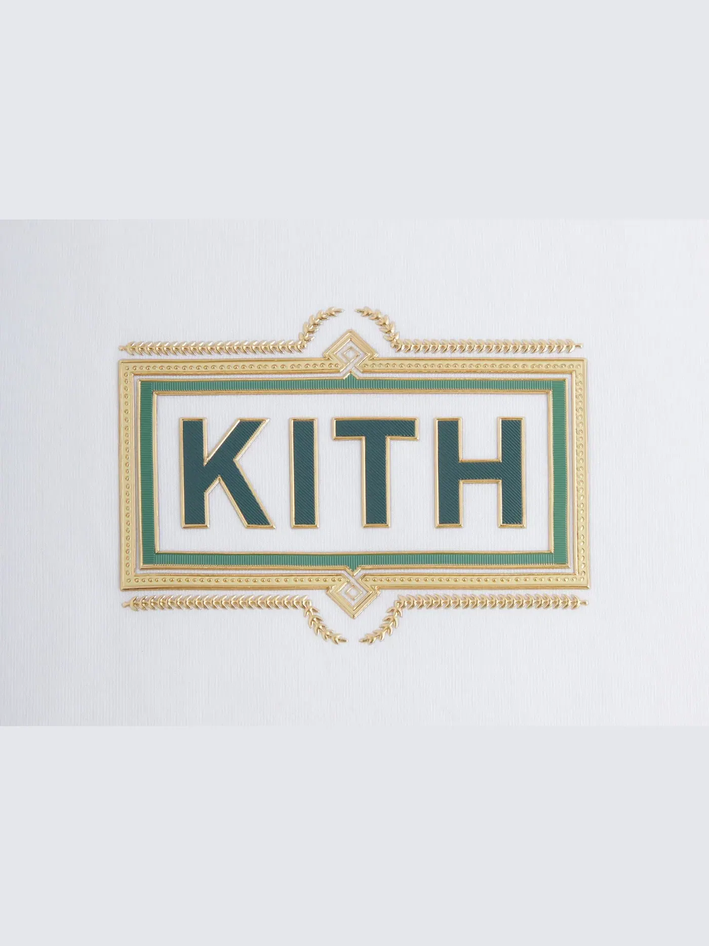 Мужская футболка с принтом Ornate Classic Logo Kith — изображение 3 из 3, белый