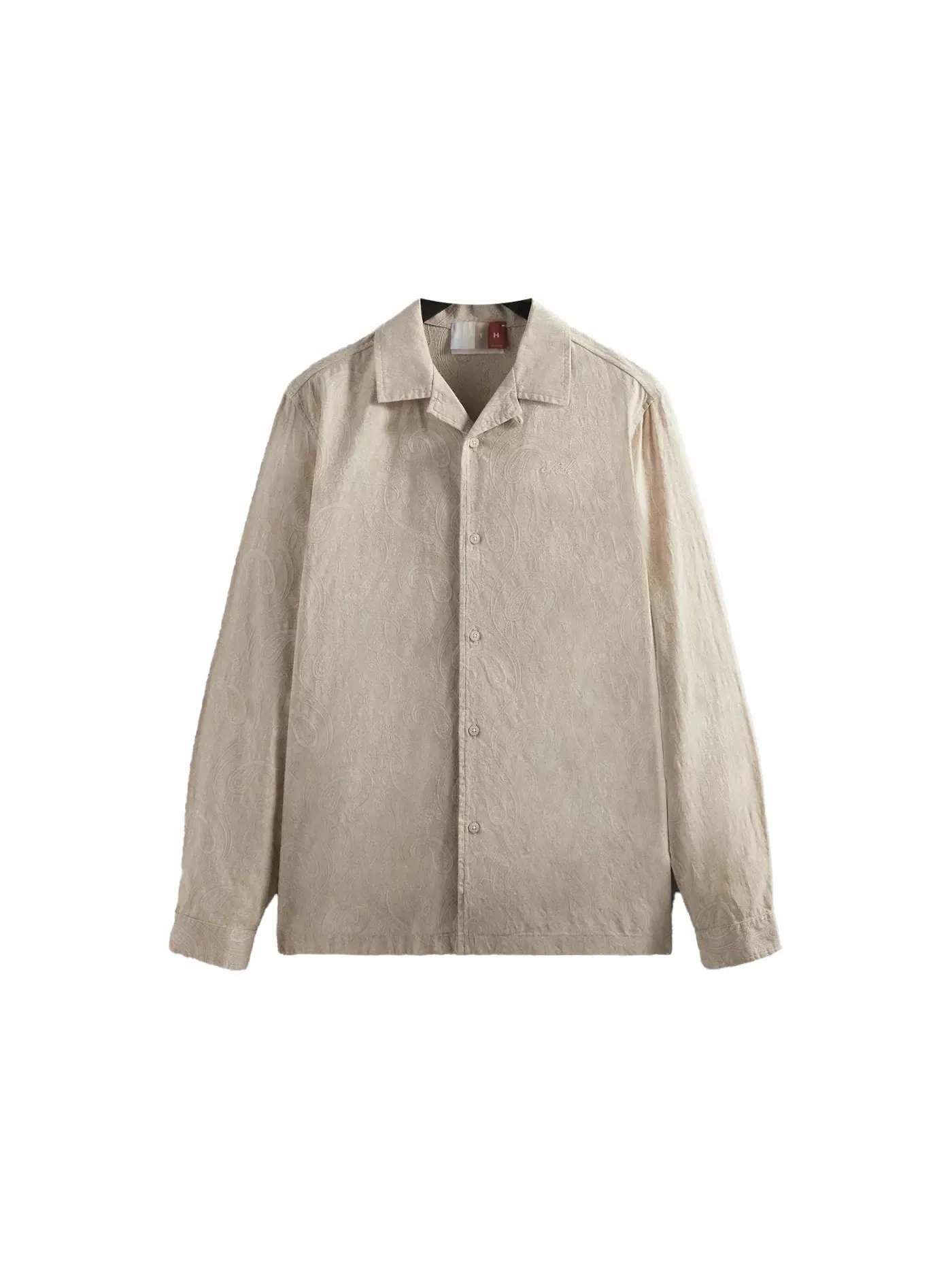 Мужская рубашка с принтом Kith Paisley Jacquard Thompson Camp Collar Shirt, Veil — изображение 1 из 2
