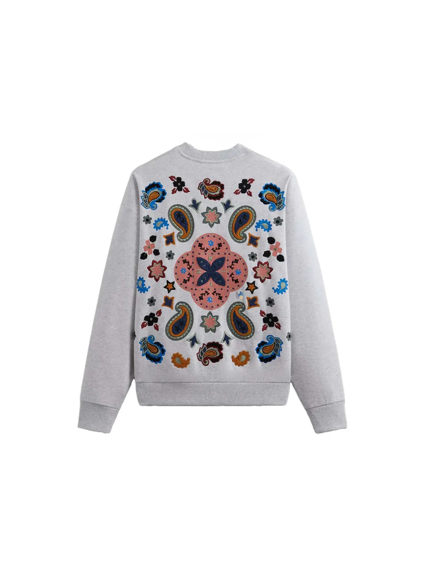 Мужской свитшот с круглым вырезом Paisley Nelson Kith — изображение 2 из 2, светлый серый