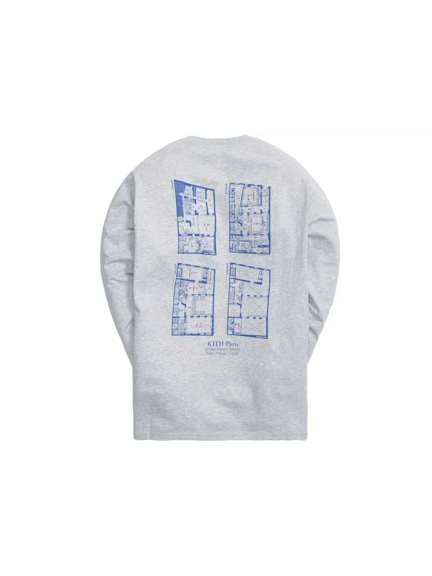 Мужская футболка с длинным рукавом Kith Paris Opening L/S Tee — изображение 2 из 2, светлый серый