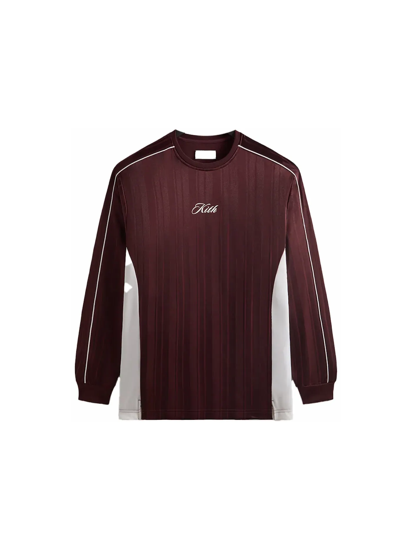 Мужская футболка с панельным дизайном Pinstripe Tricot Panelled Kith, Magma — изображение 1 из 2