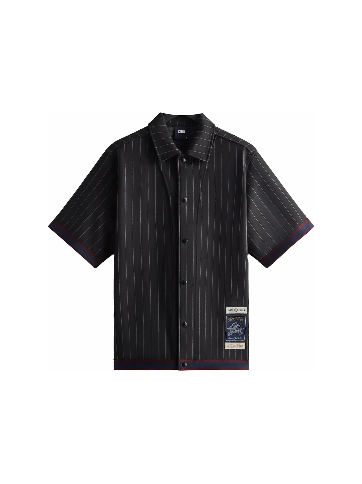 Мужская рубашка с принтом Kith Pinstripe Woodpoint Shooting Shirt — изображение 1 из 2, черный