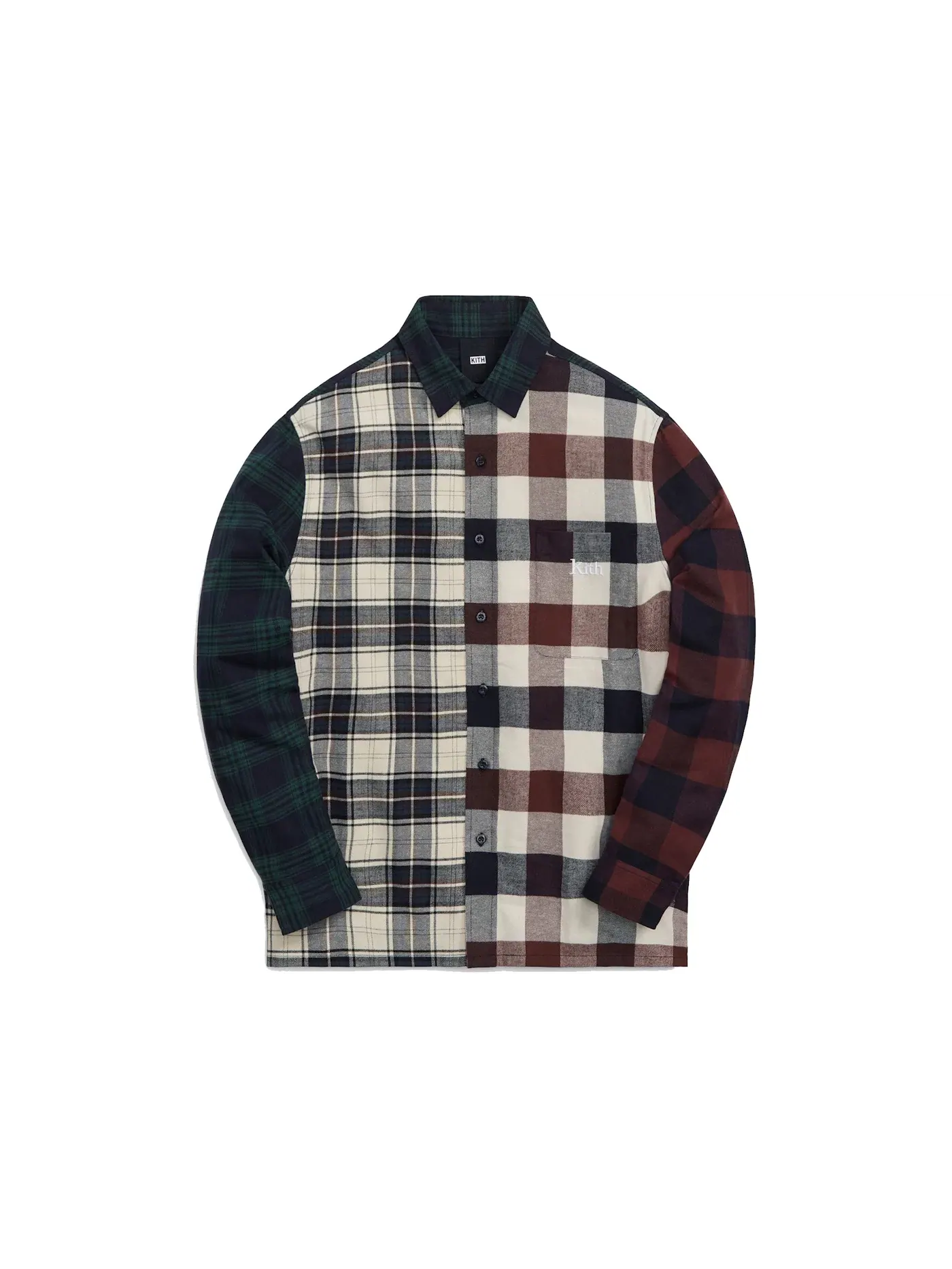 Мужская рубашка с принтом Plaid Mix Kith Button Down — изображение 1 из 2, седельный