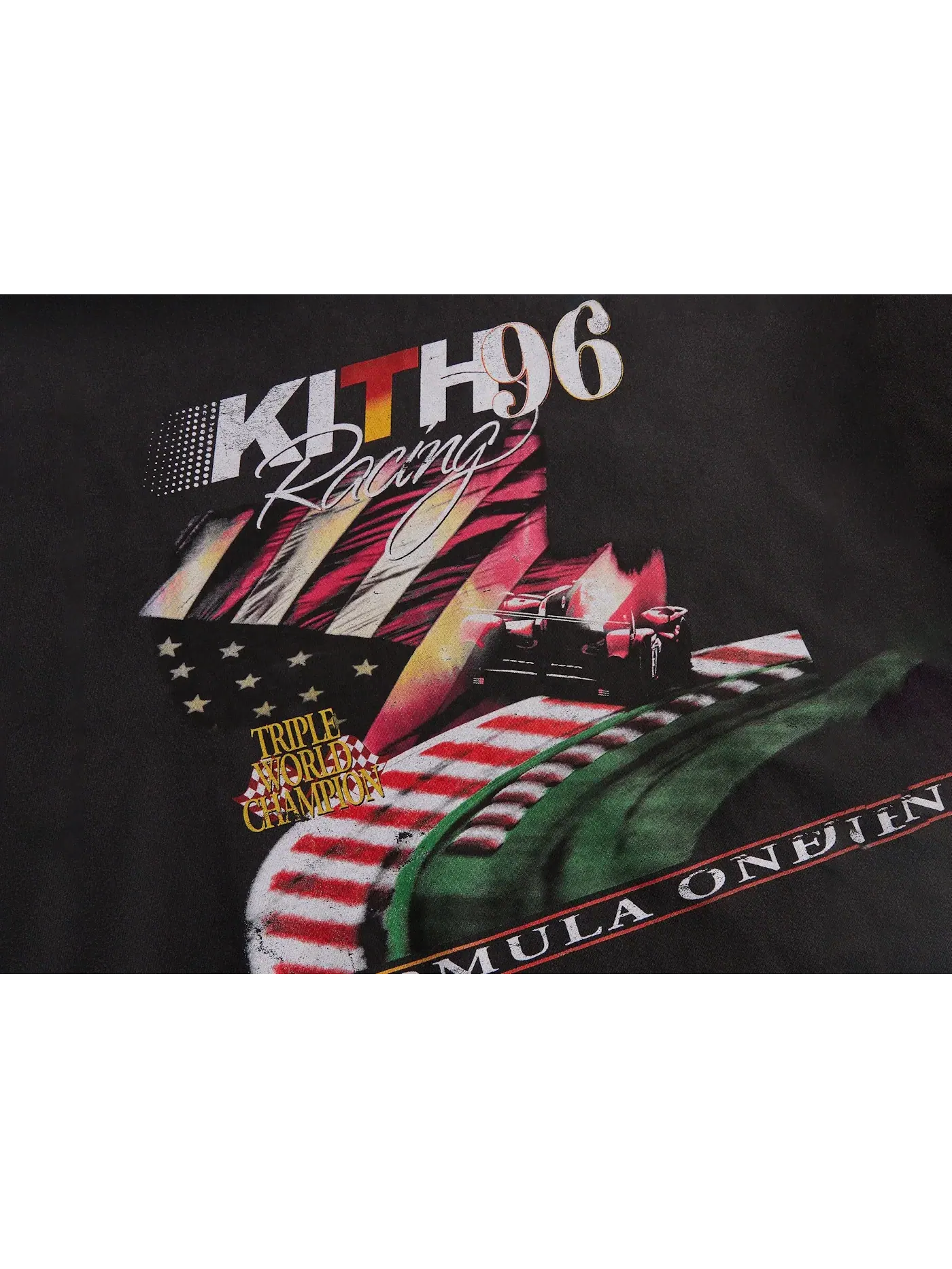 Мужская футболка с принтом Racing Vintage Tee Kith — изображение 2 из 2, черный