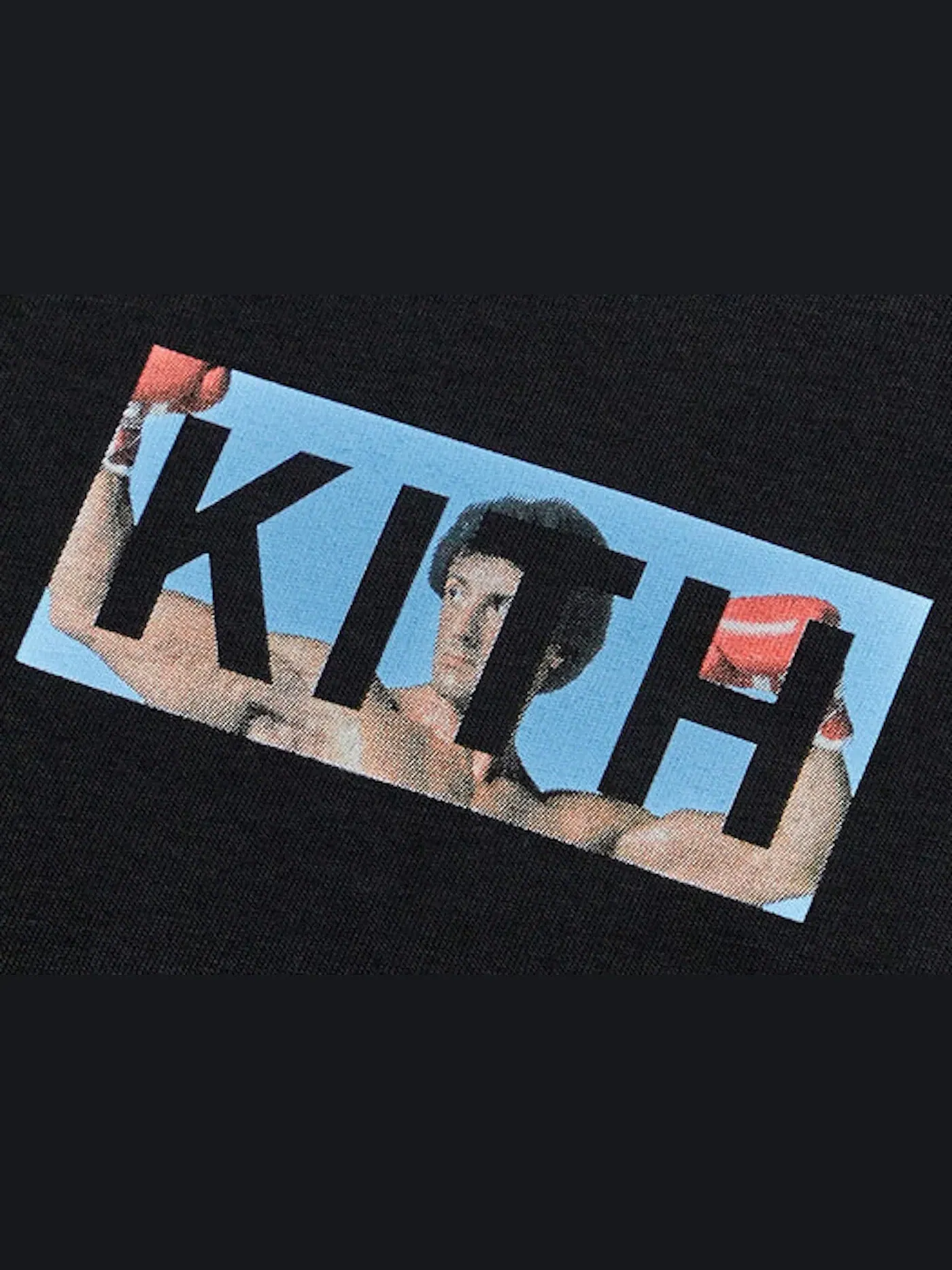 Мужская футболка с принтом Kith Rocky Balboa Classic Logo Tee — изображение 3 из 3, черный