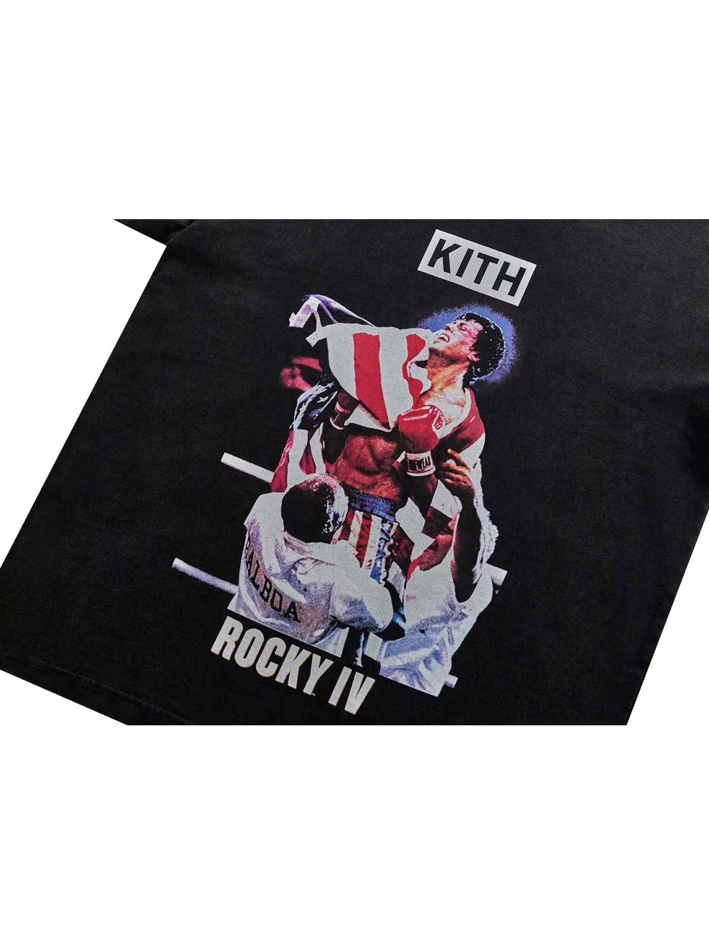 Мужская футболка с принтом Kith Rocky IV Vintage Tee — изображение 2 из 2, черный