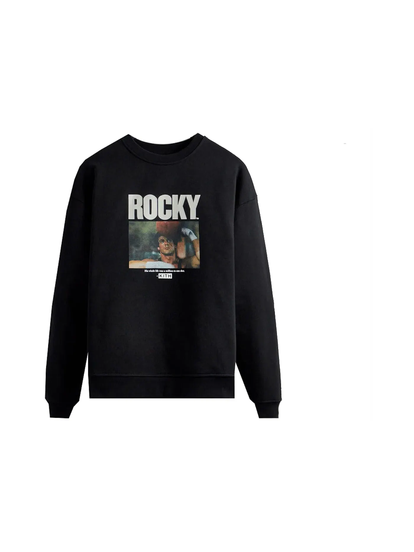 Мужской свитшот с принтом Kith Rocky Million To One Crewneck — изображение 1 из 2, черный