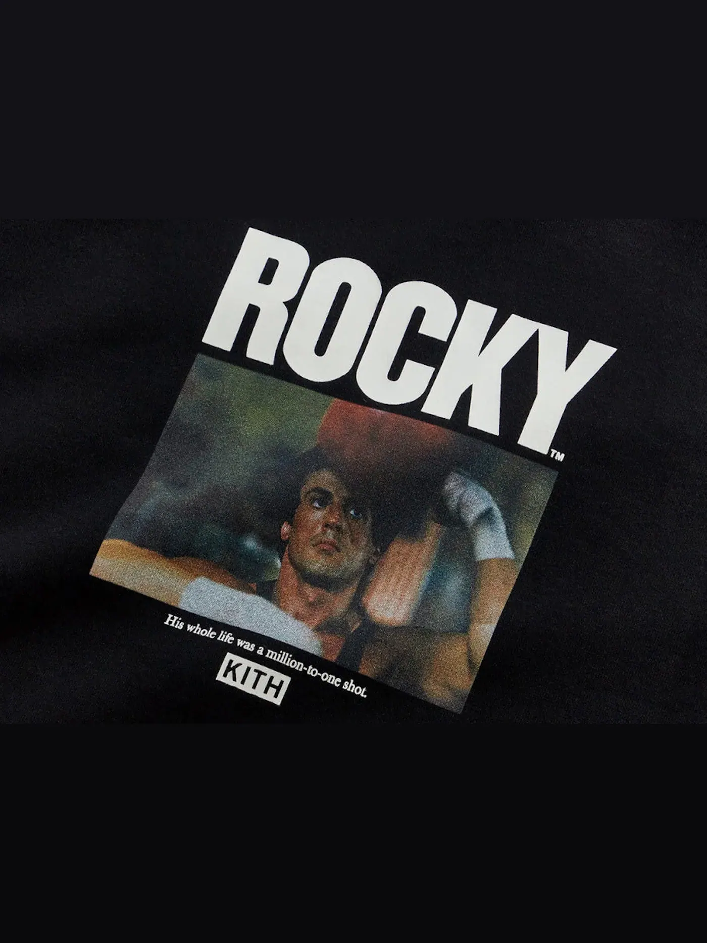 Мужской свитшот с принтом Kith Rocky Million To One Crewneck — изображение 2 из 2, черный