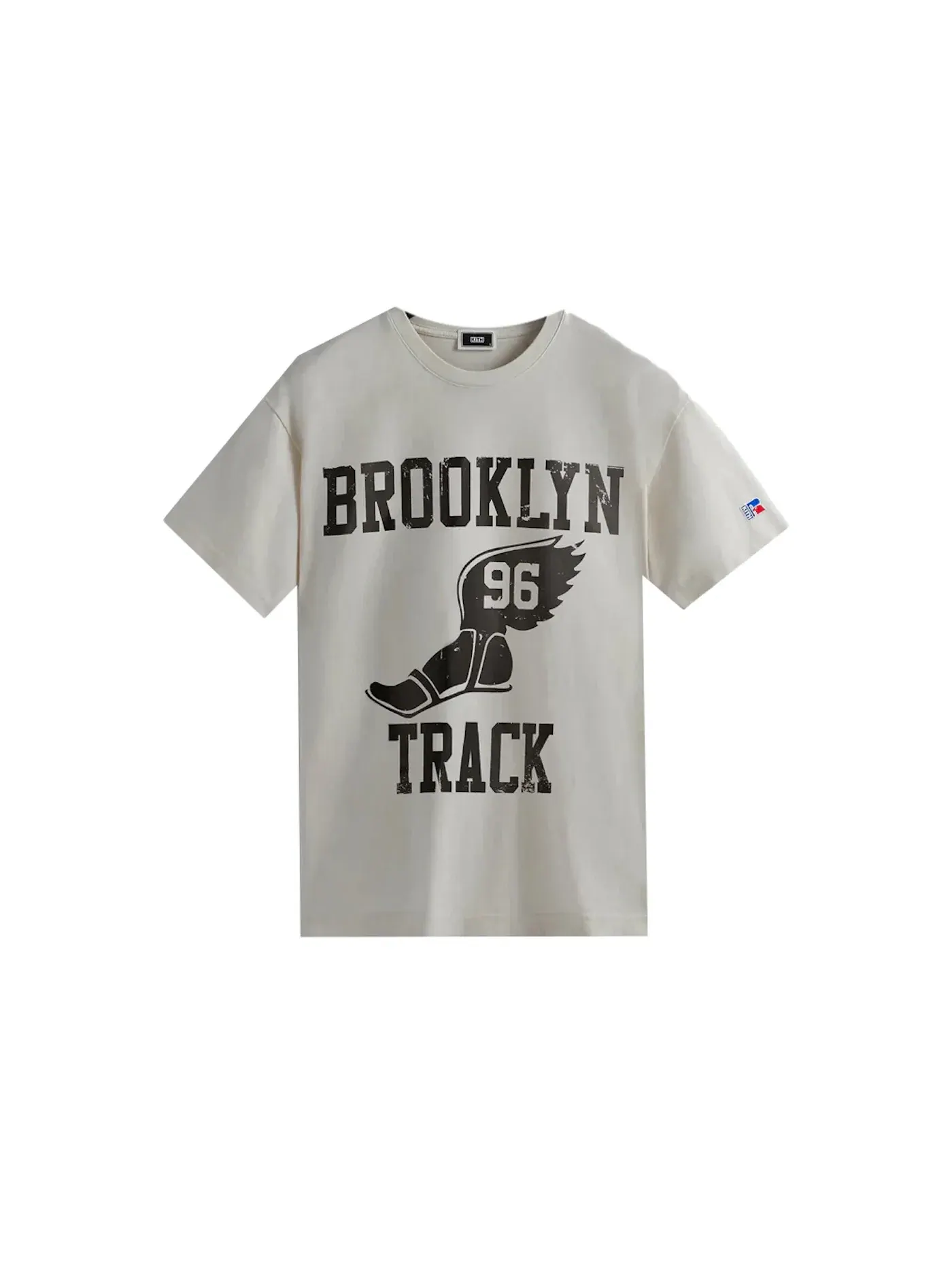 Мужская футболка с принтом Kith Russell Athletic CUNY Brooklyn College Track Vintage Tee — изображение 1 из 2, серый