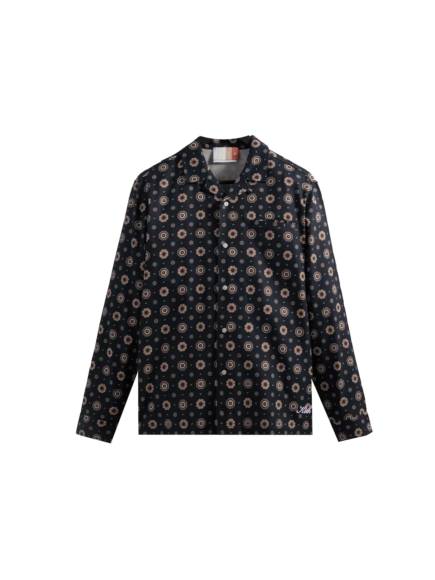 Мужская рубашка с воротником-стойкой Kith Silk Medallion Thompson Camp Collar Shirt, Noctumal — изображение 1 из 2