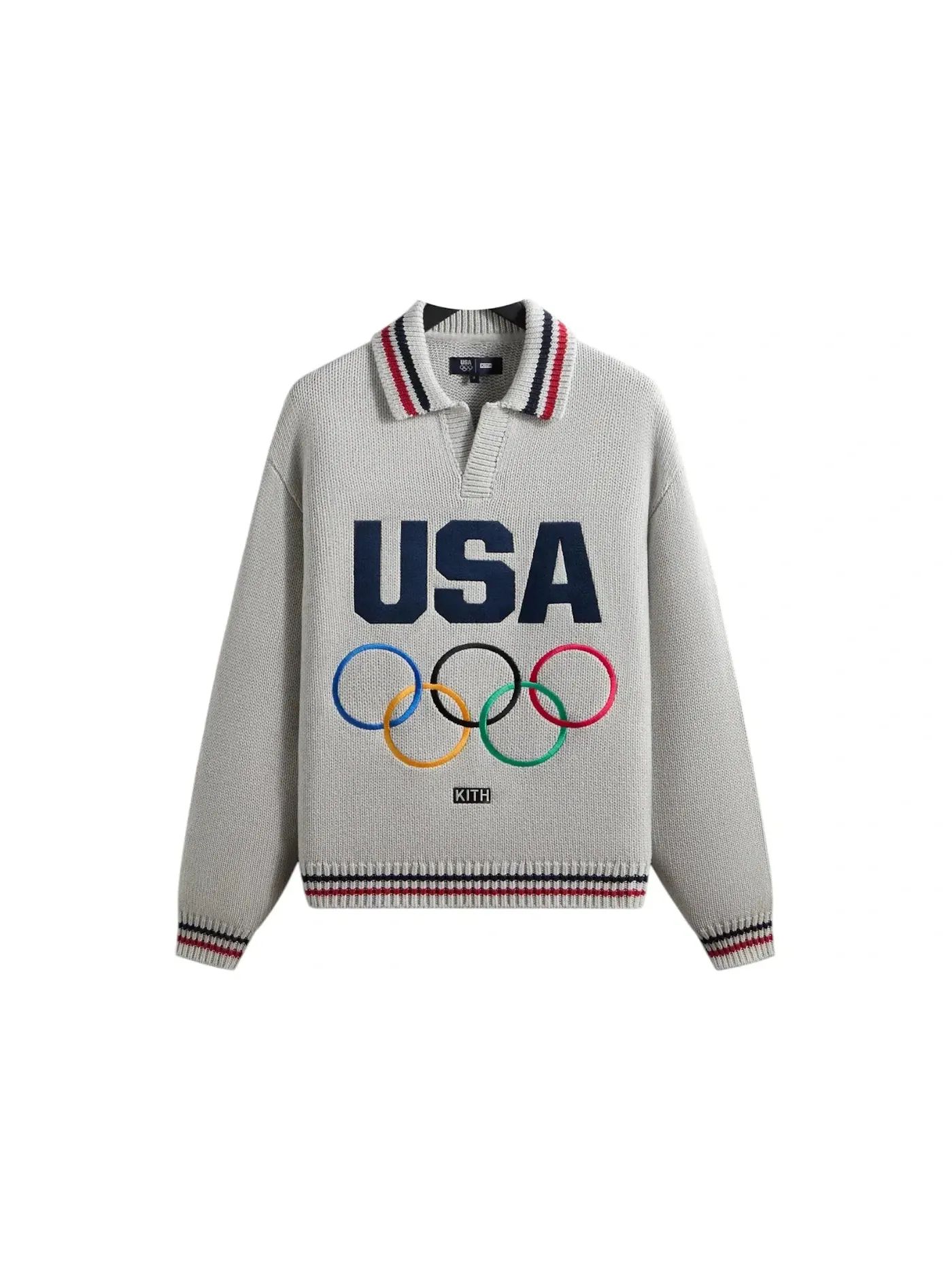 Мужской регбийный свитер Kith Team USA Nelson Sweater — изображение 1 из 2, светлый серый