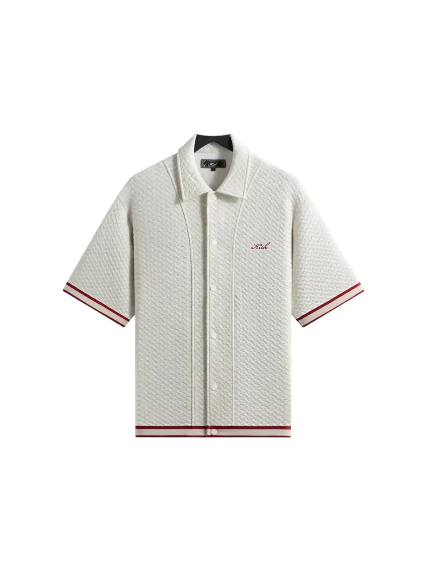 Мужская рубашка с геометрическим узором Kith Tessellation Interlock Woodpoint Shirt — изображение 1 из 2, светлый серый